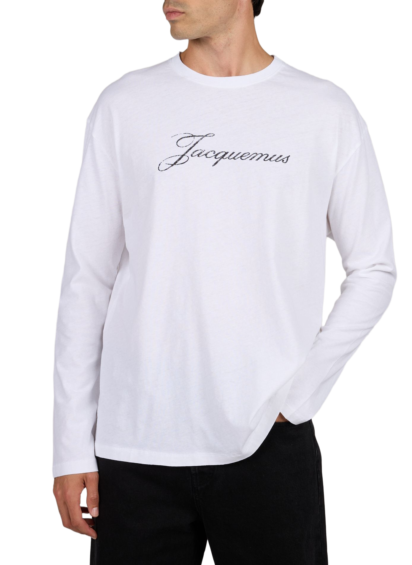 Gerader T-Shirt aus Baumwollmischung JACQUEMUS Weiss