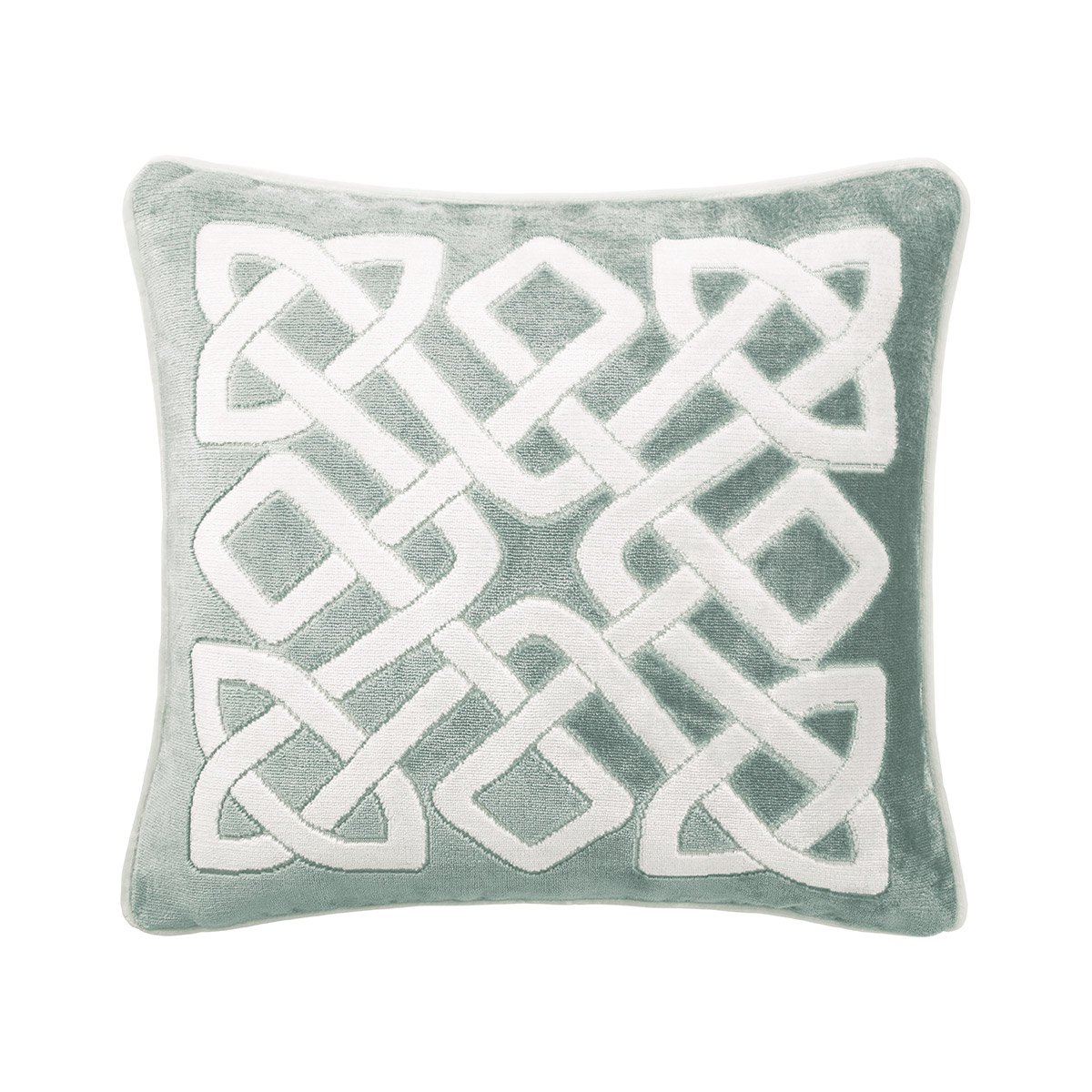 Housse de coussin en velours, entrelac YVES DELORME Bleu