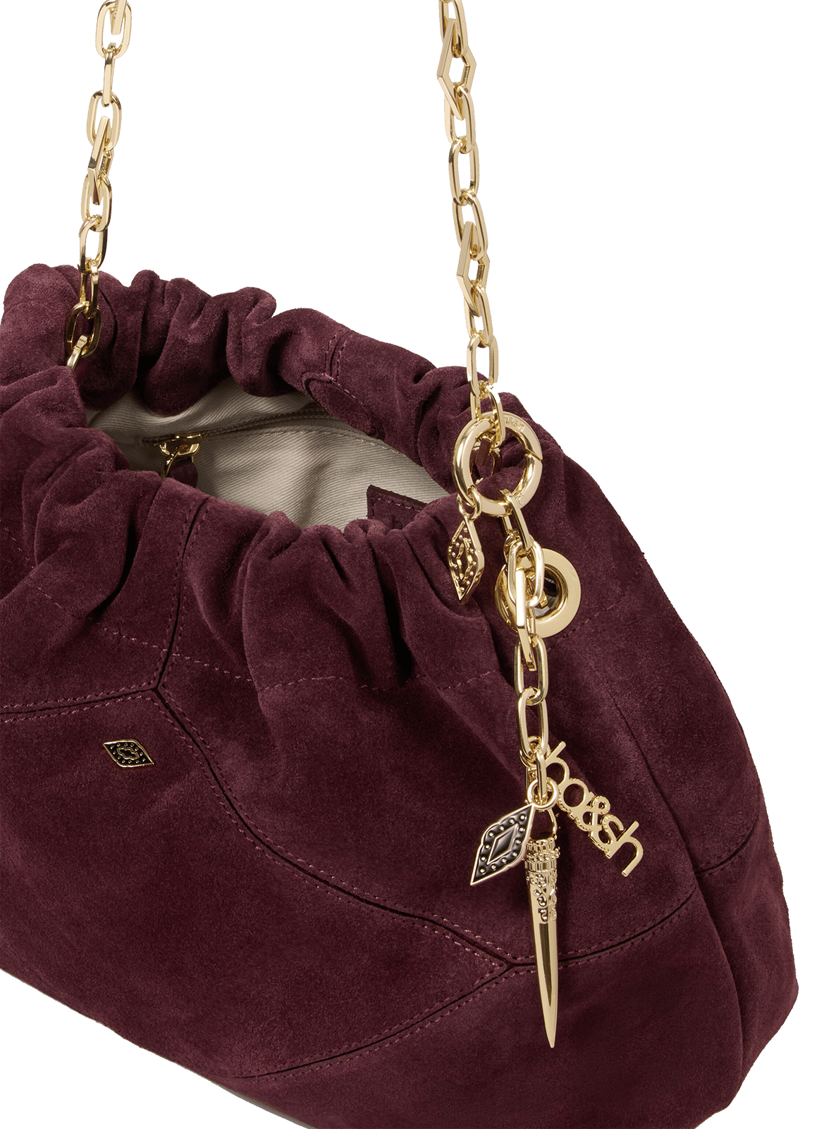 Sac porté épaule en cuir mini june tote BA&SH Violet