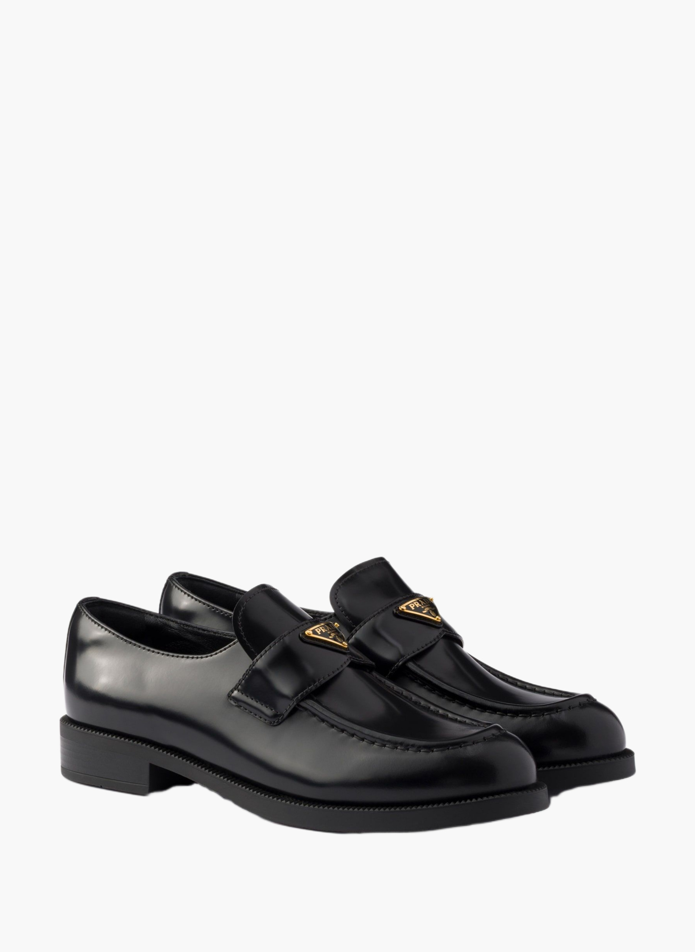 Mocassins en cuir brossé PRADA Noir