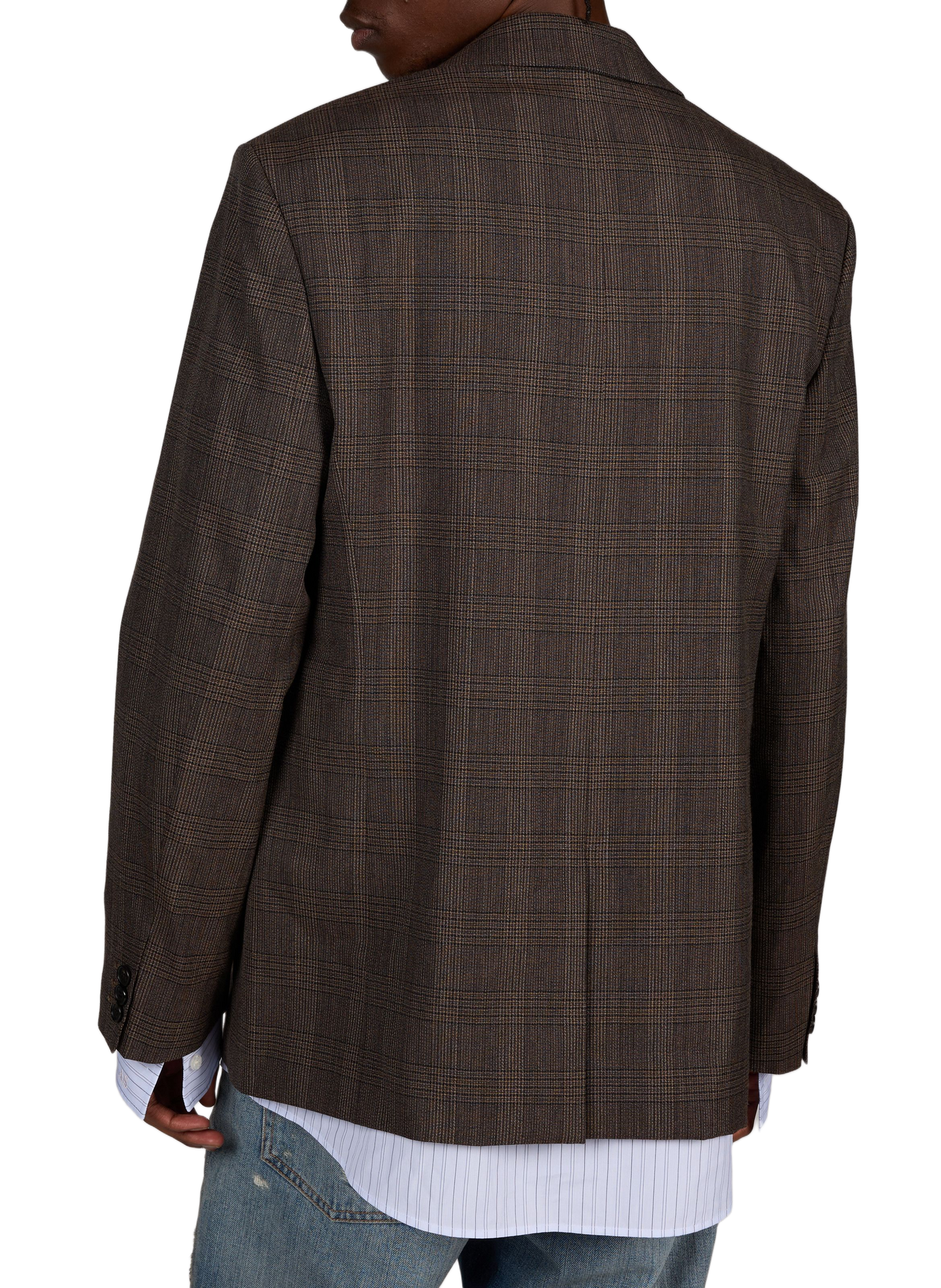 Straight-fit patterned blazer in a wool blend ACNE STUDIOS Brown