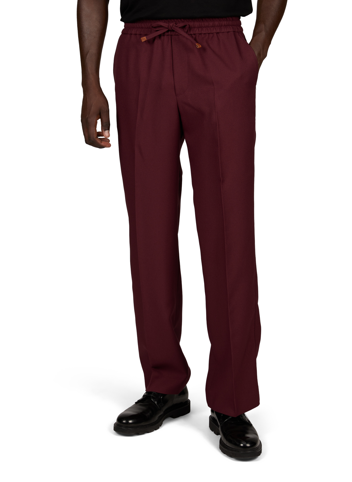 Wide-leg pants with elastic waistband DROLE DE MONSIEUR Red