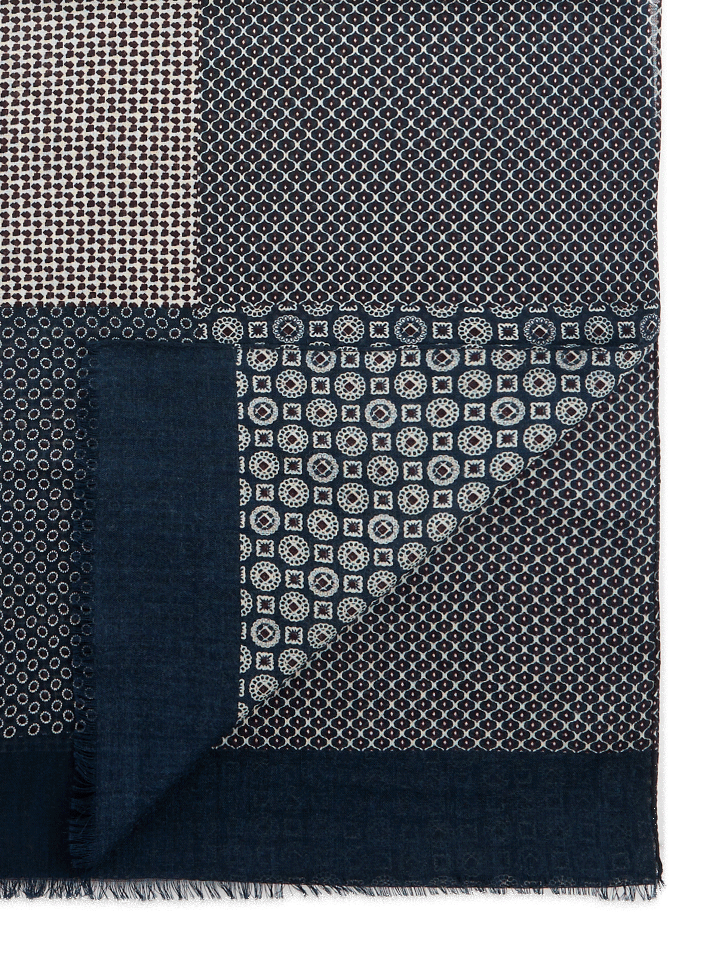 Printed wool scarf AU PRINTEMPS PARIS Blue