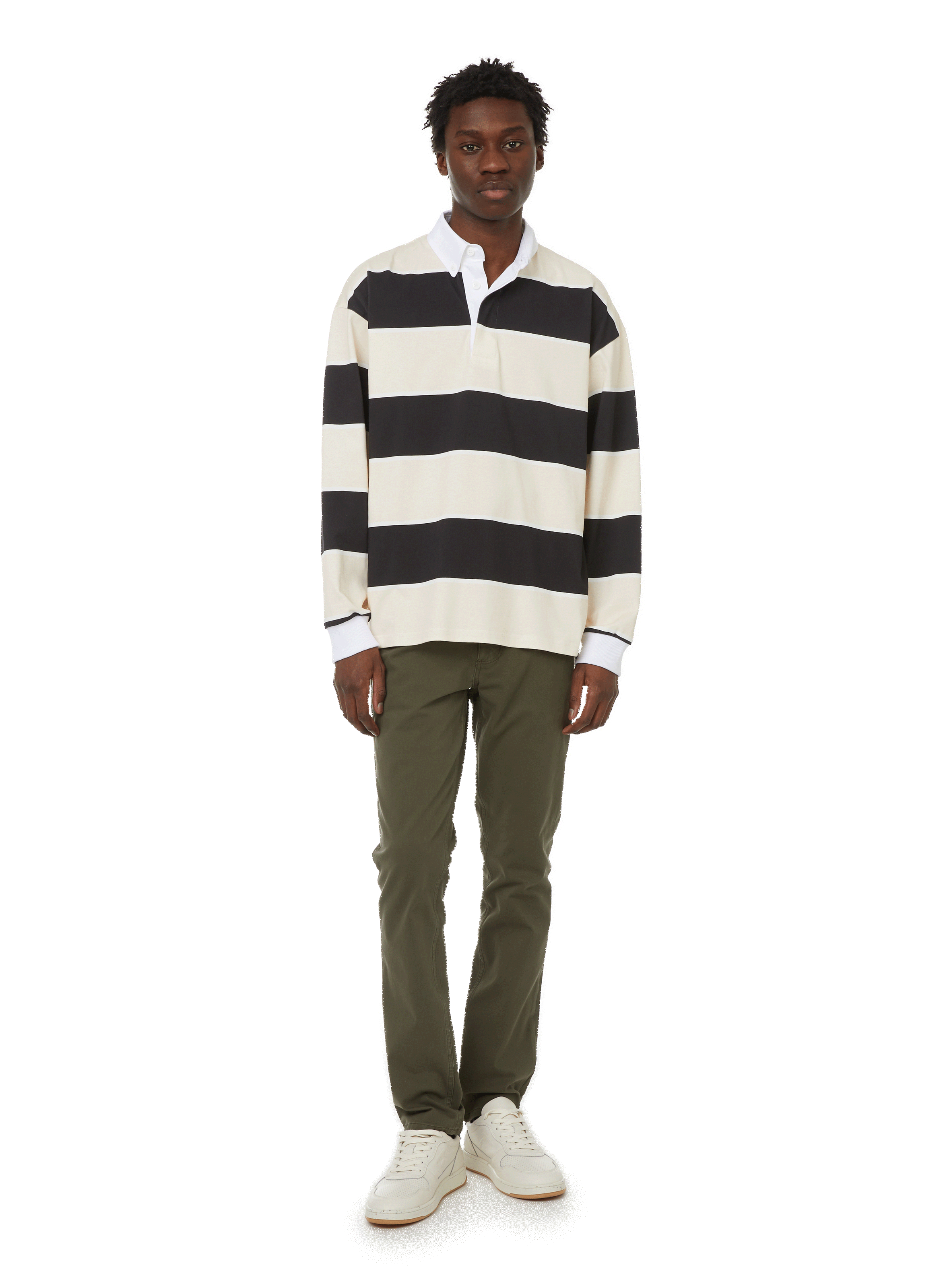 Striped cotton polo shirt SAISON 1865 Black