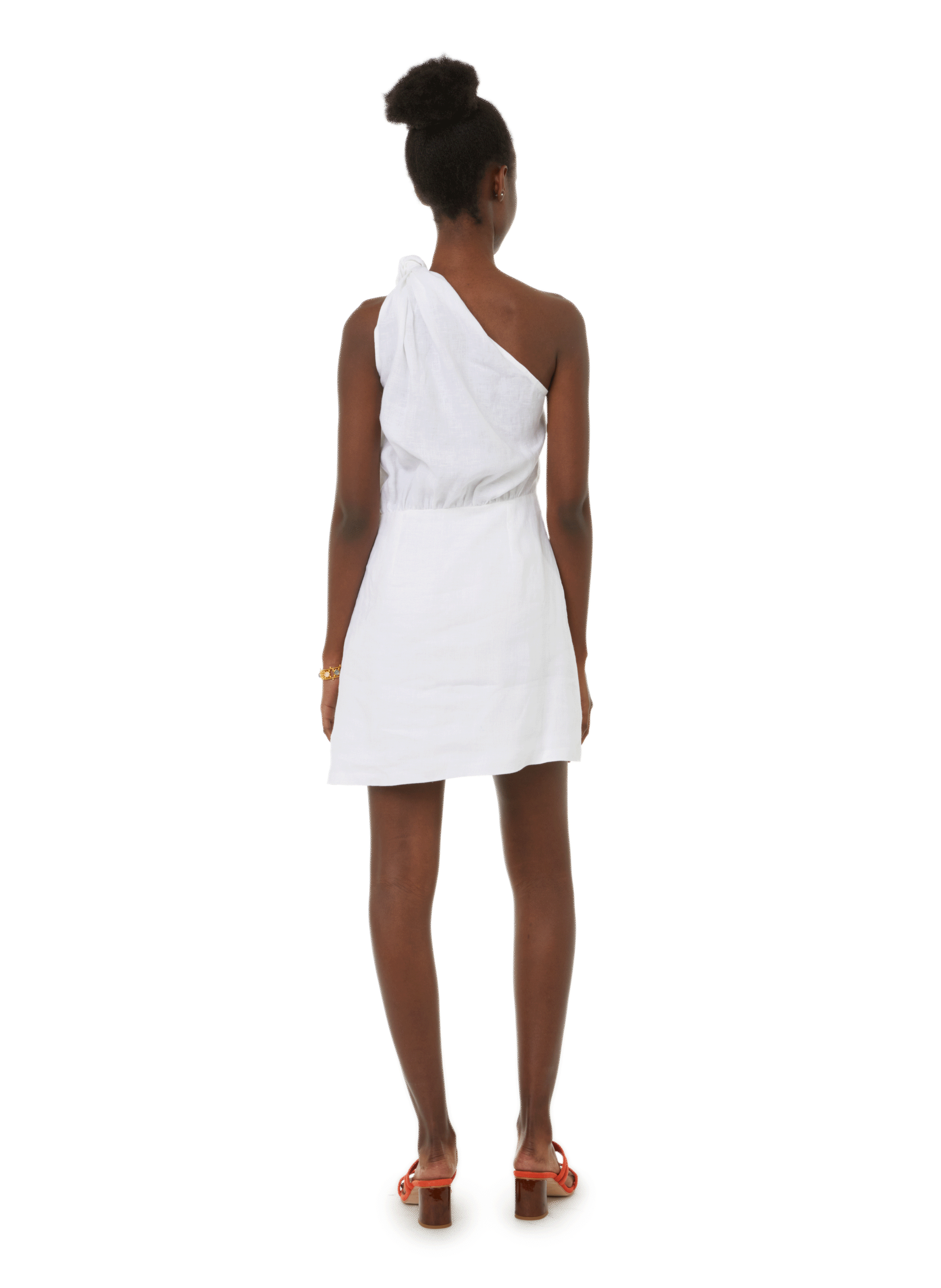 Robe asymétrique en lin SELMACILEK Blanc