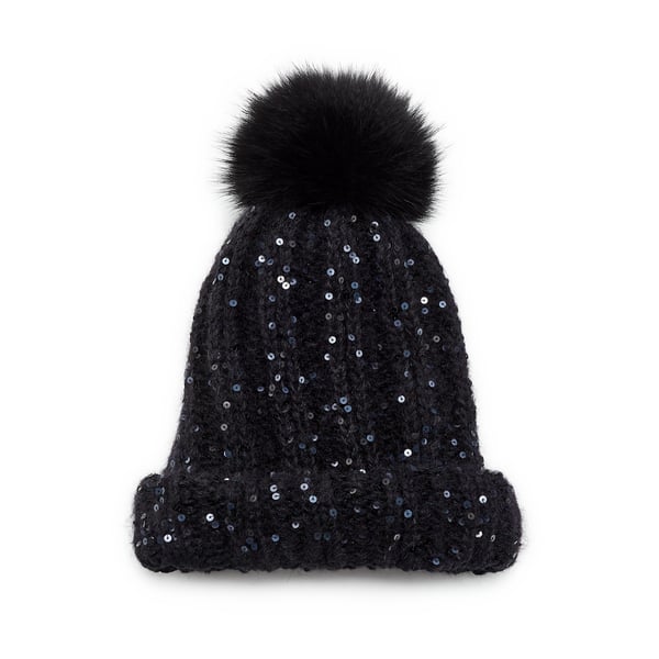 Bonnet à sequins en cachemire