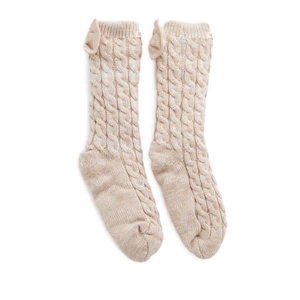 Chaussettes hautes en maille fourrées