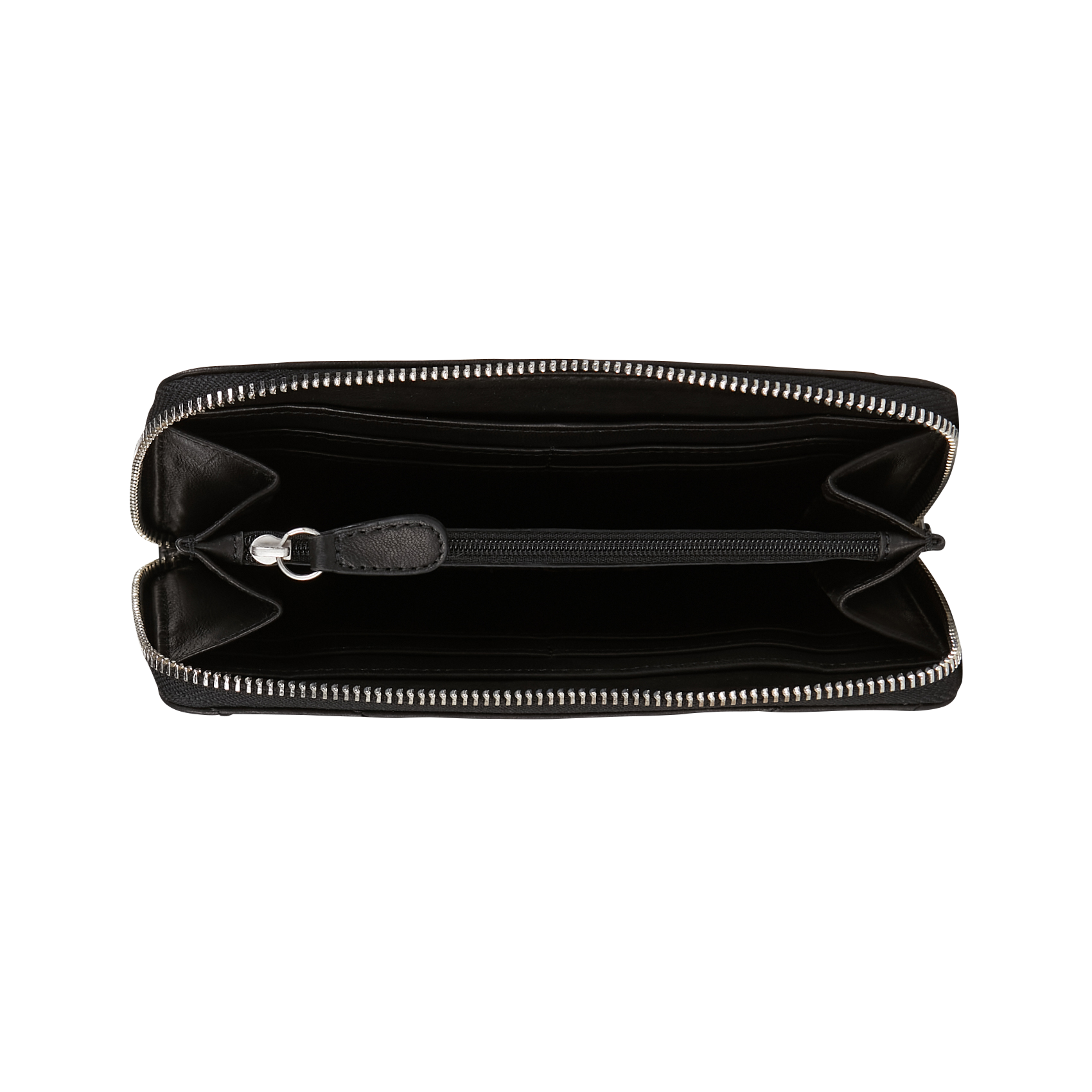 Portefeuille en cuir matelassé Noir