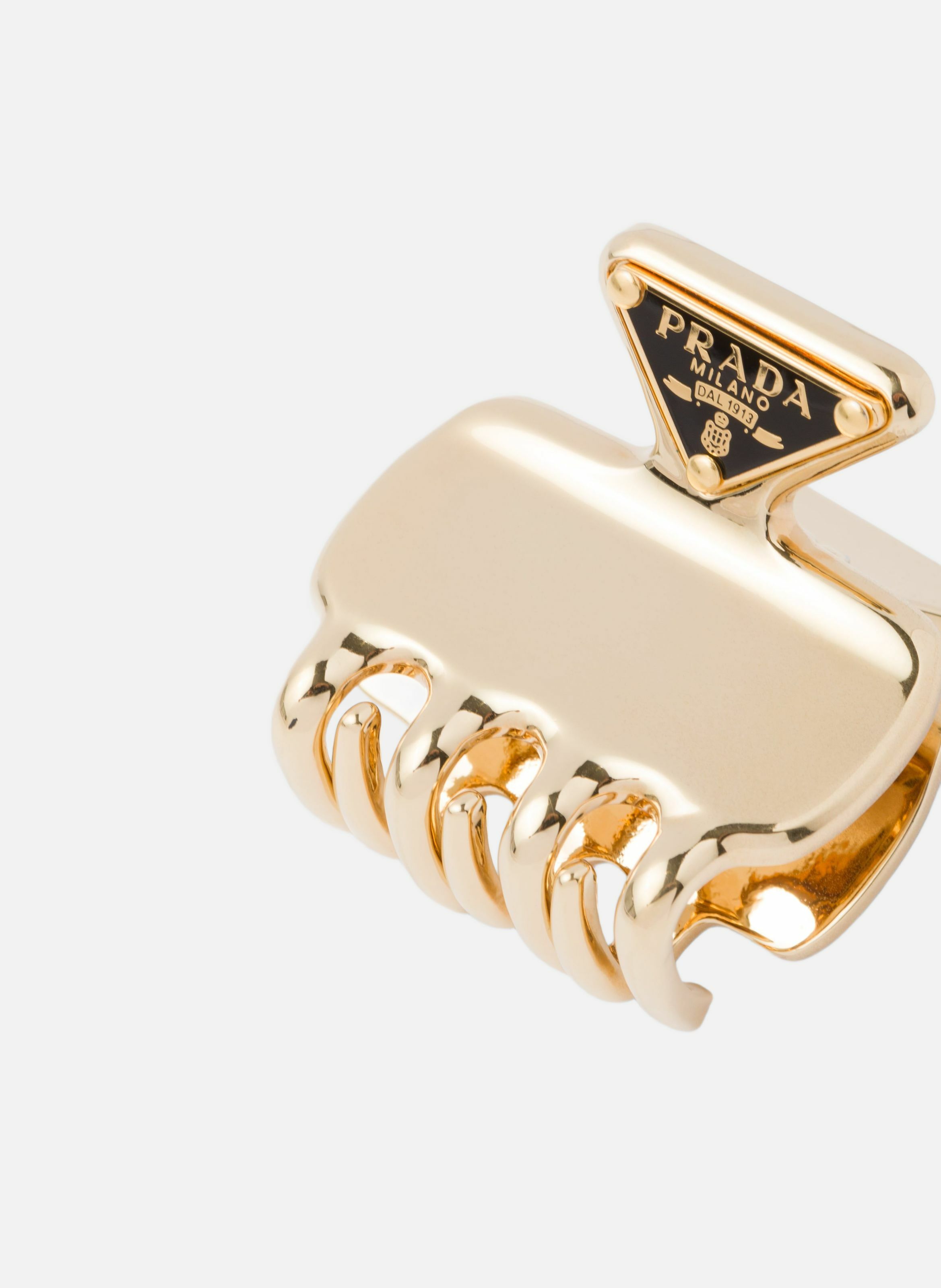 Pince à cheveux en métal PRADA Argent