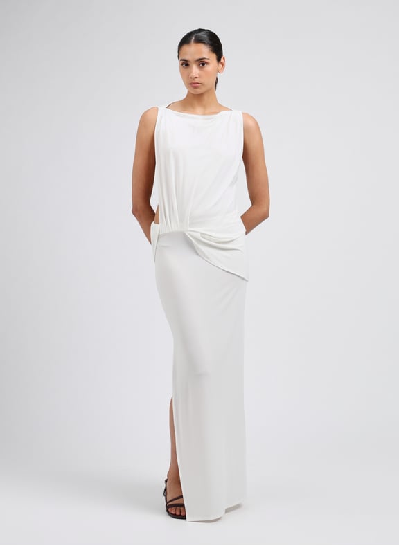 Robe Peplo longue Blanc by JACQUEMUS JACQUEMUS Robe Peplo longue Blanc