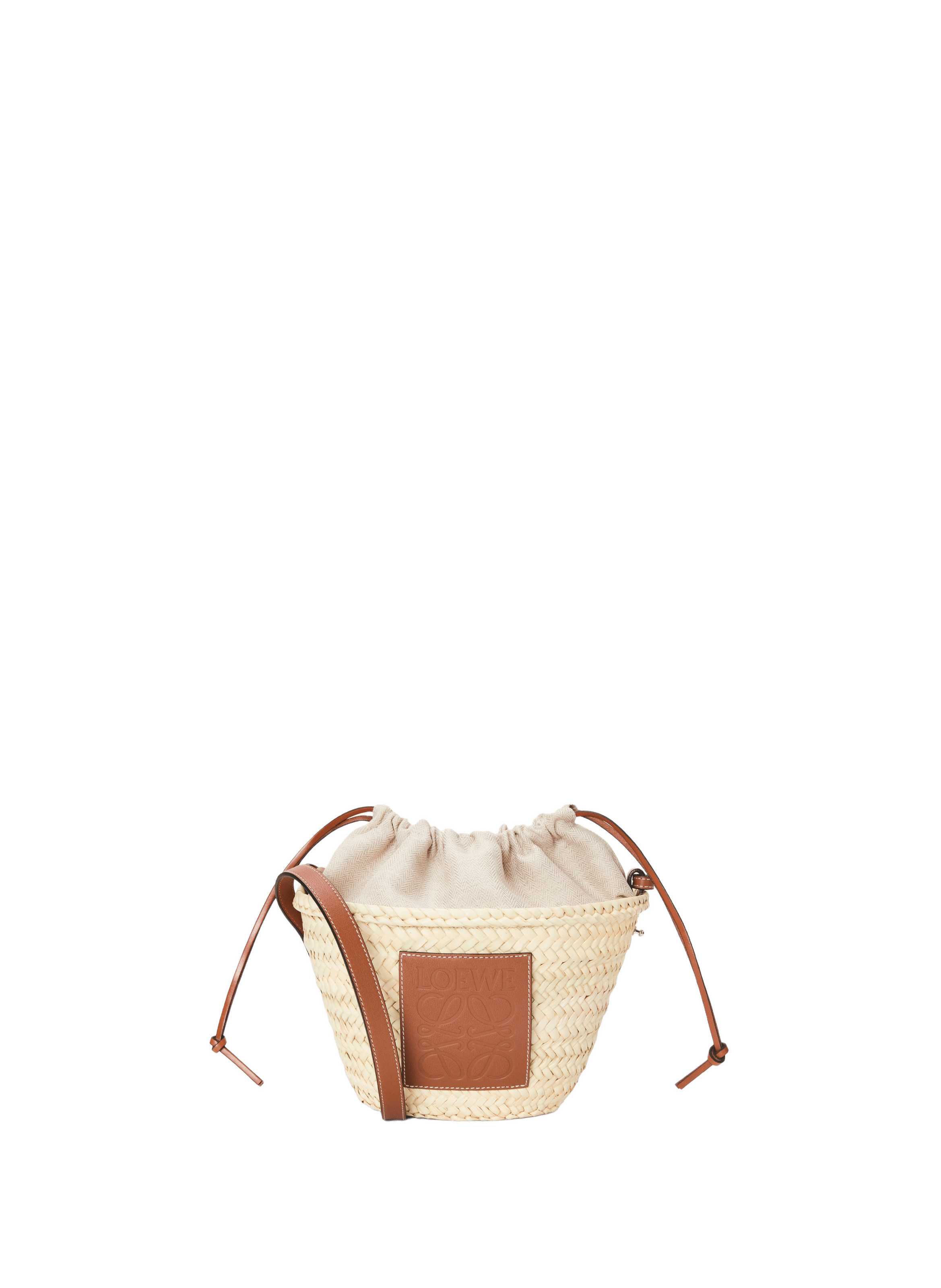 Drawstring bucket bag in leather and palm tree LOEWE Multicolour