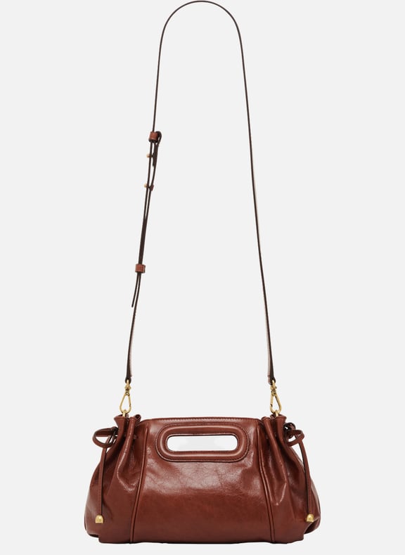 Sac à main en cuir effet froissé - mini dany Marron by GERARD DAREL GERARD DAREL Sac à main en cuir effet froissé - mini dany Marron