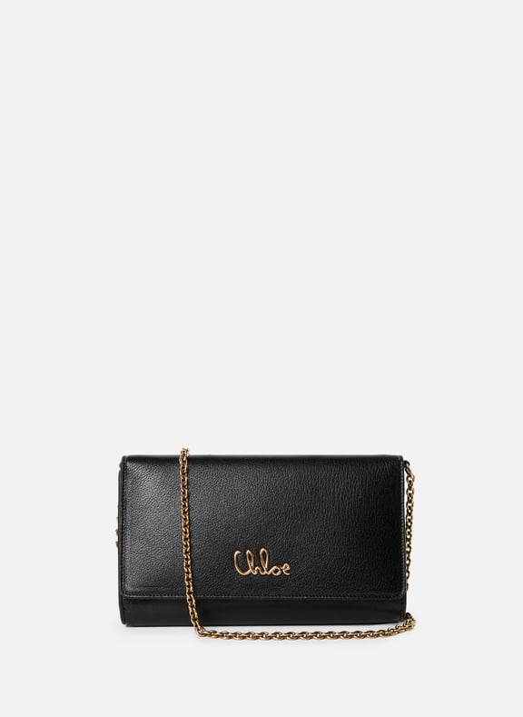 Pochette à bandoulière en cuir Noir by CHLOÉ CHLOÉ Pochette à bandoulière en cuir Noir