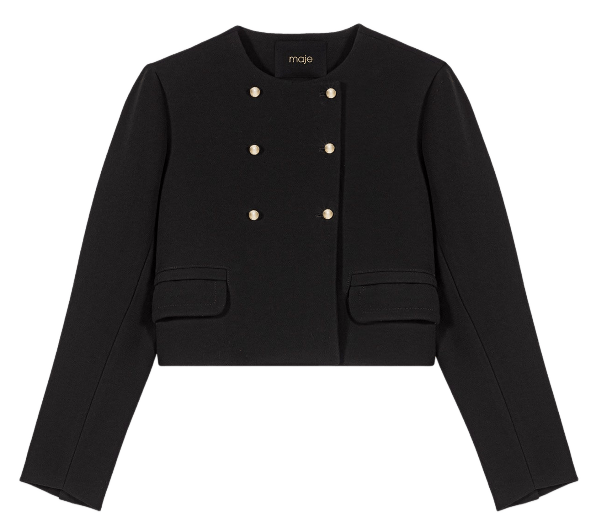 Veste tailleur courte boutonnée unie MAJE Noir