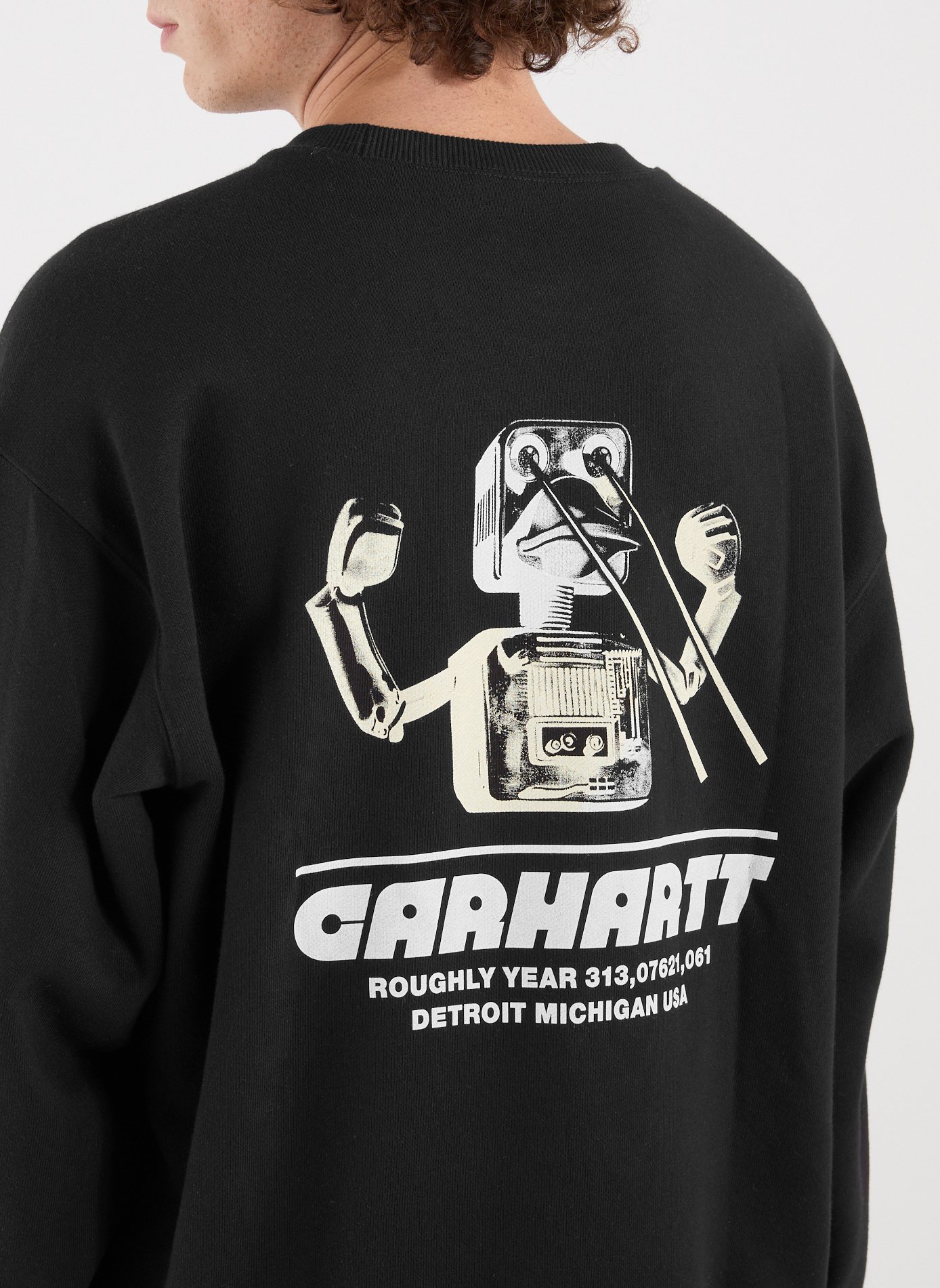 Oversized cotton screen-printed sweatshirt CARHARTT WIP Black