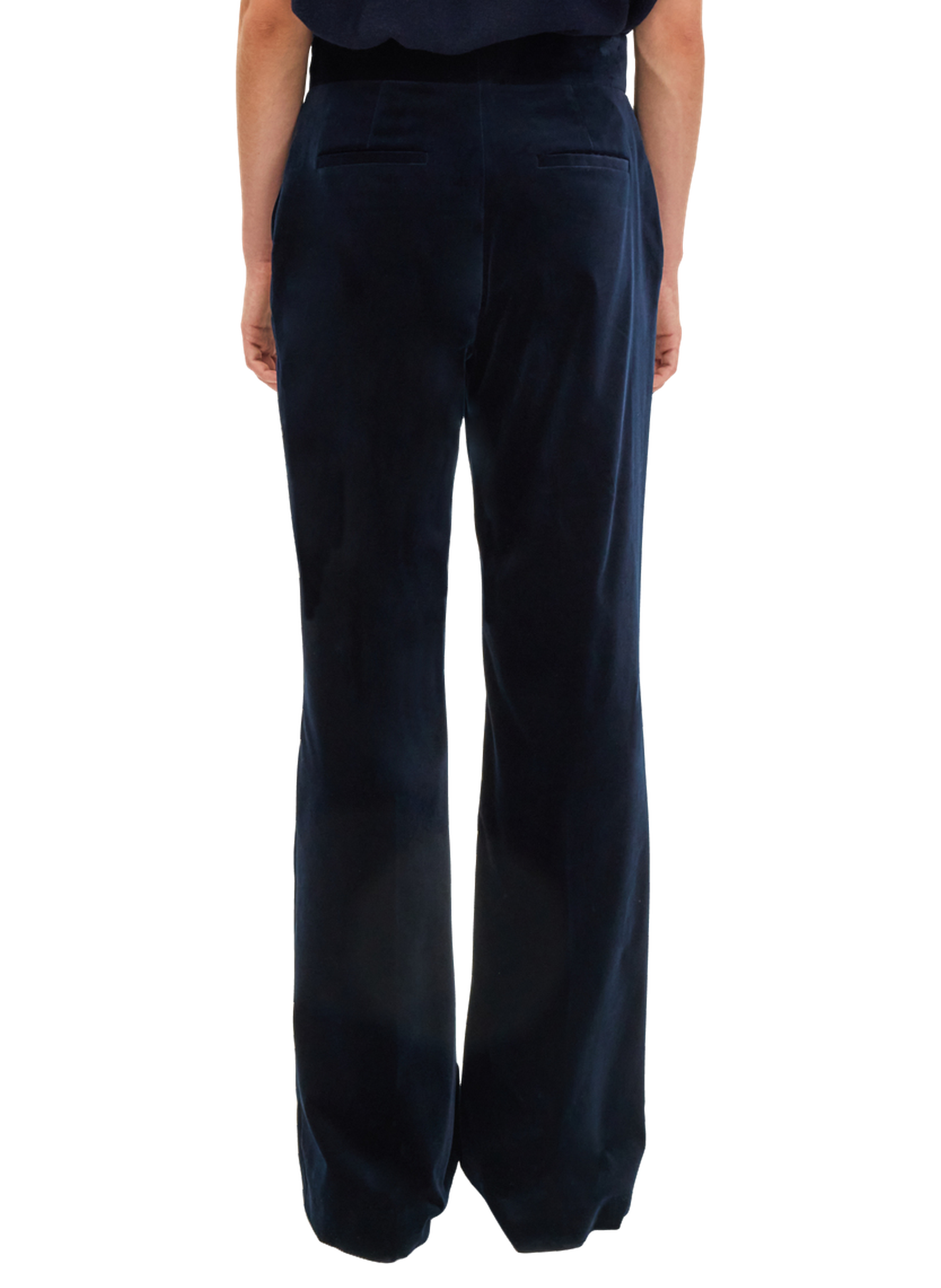 Pantalon flare en velours ras - cyana PABLO Bleu