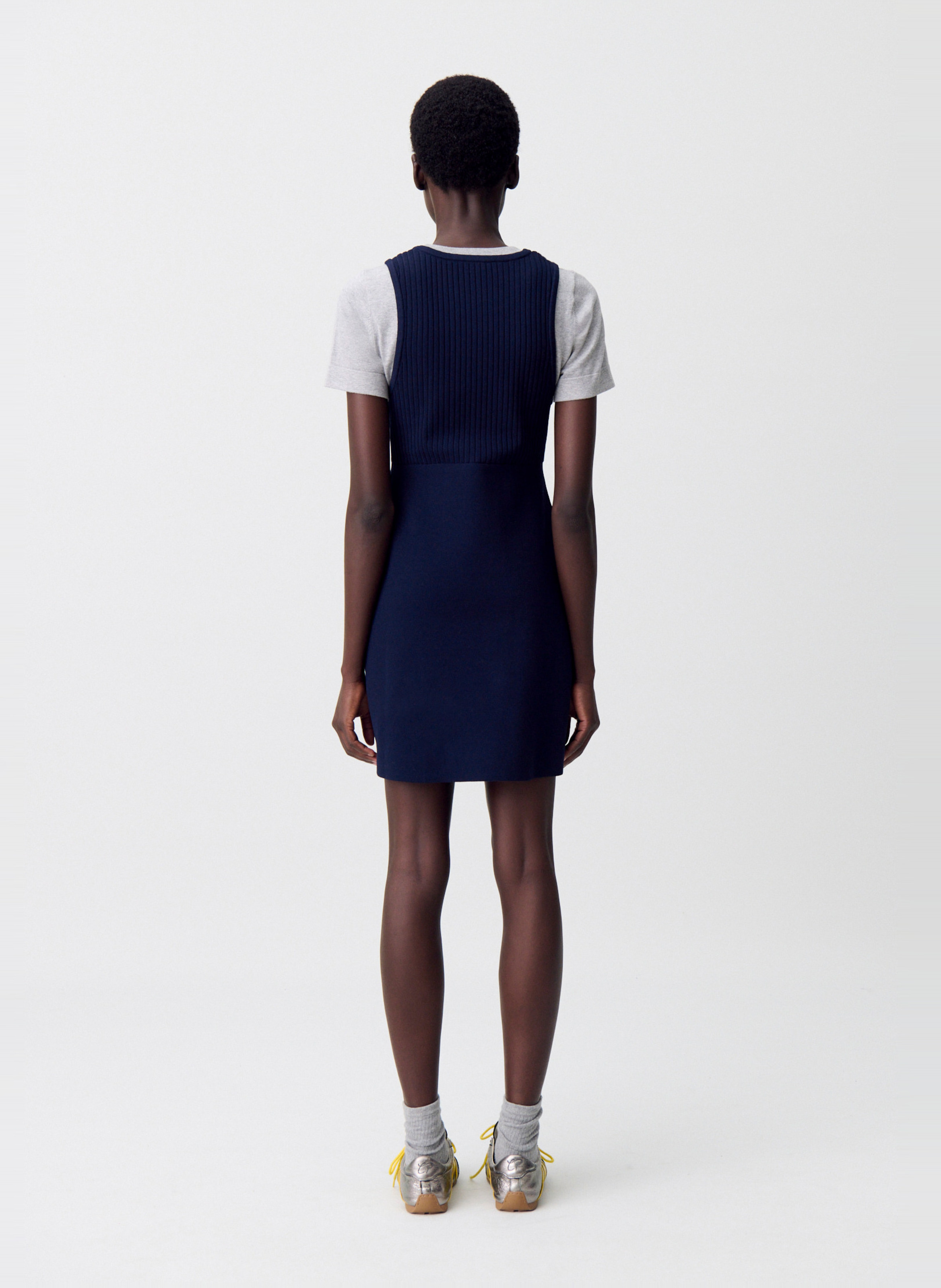 Robe courte col rond en maille melina Multicolore