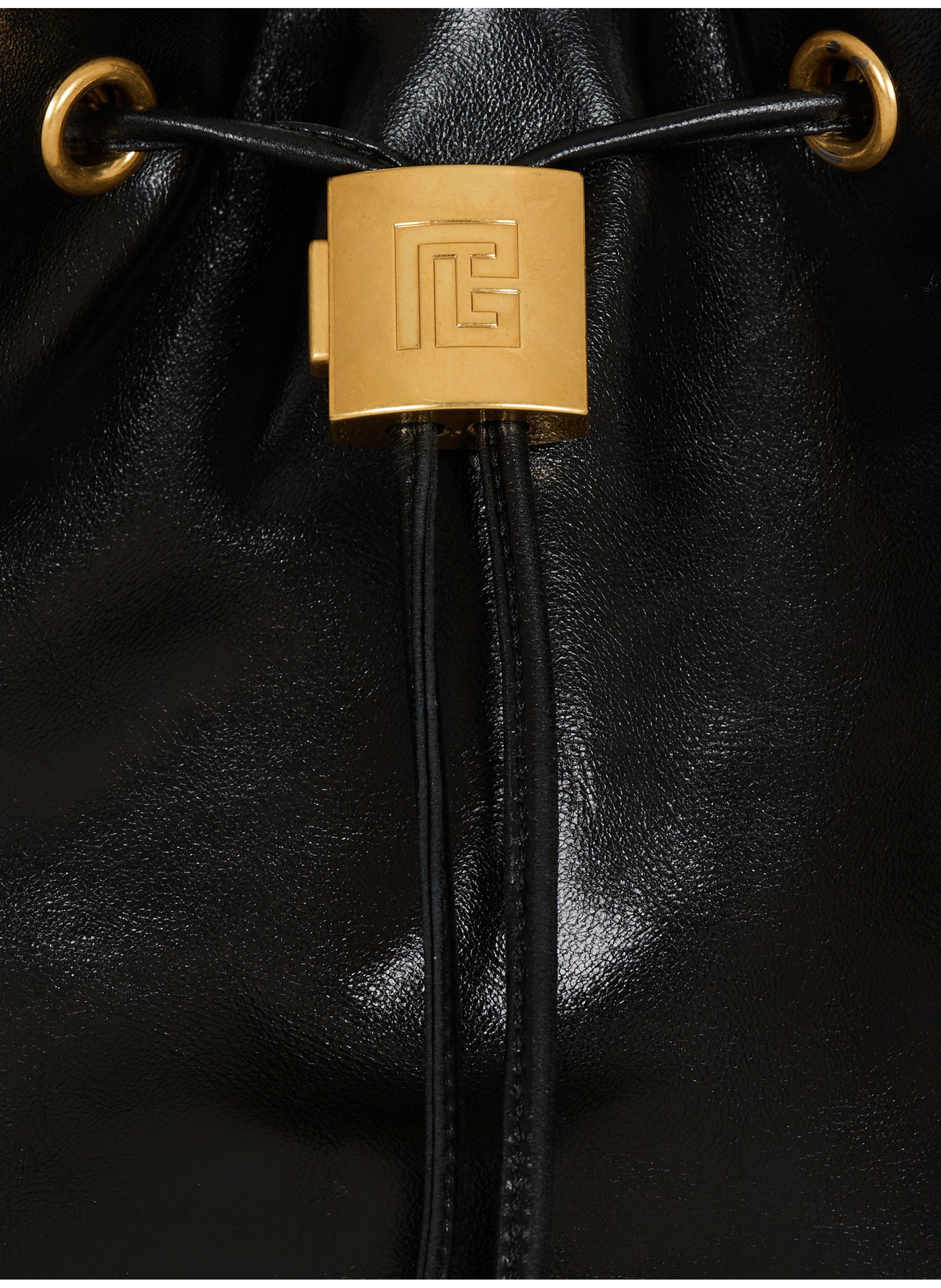 Sac à dos pulse en cuir de veau BALMAIN Noir