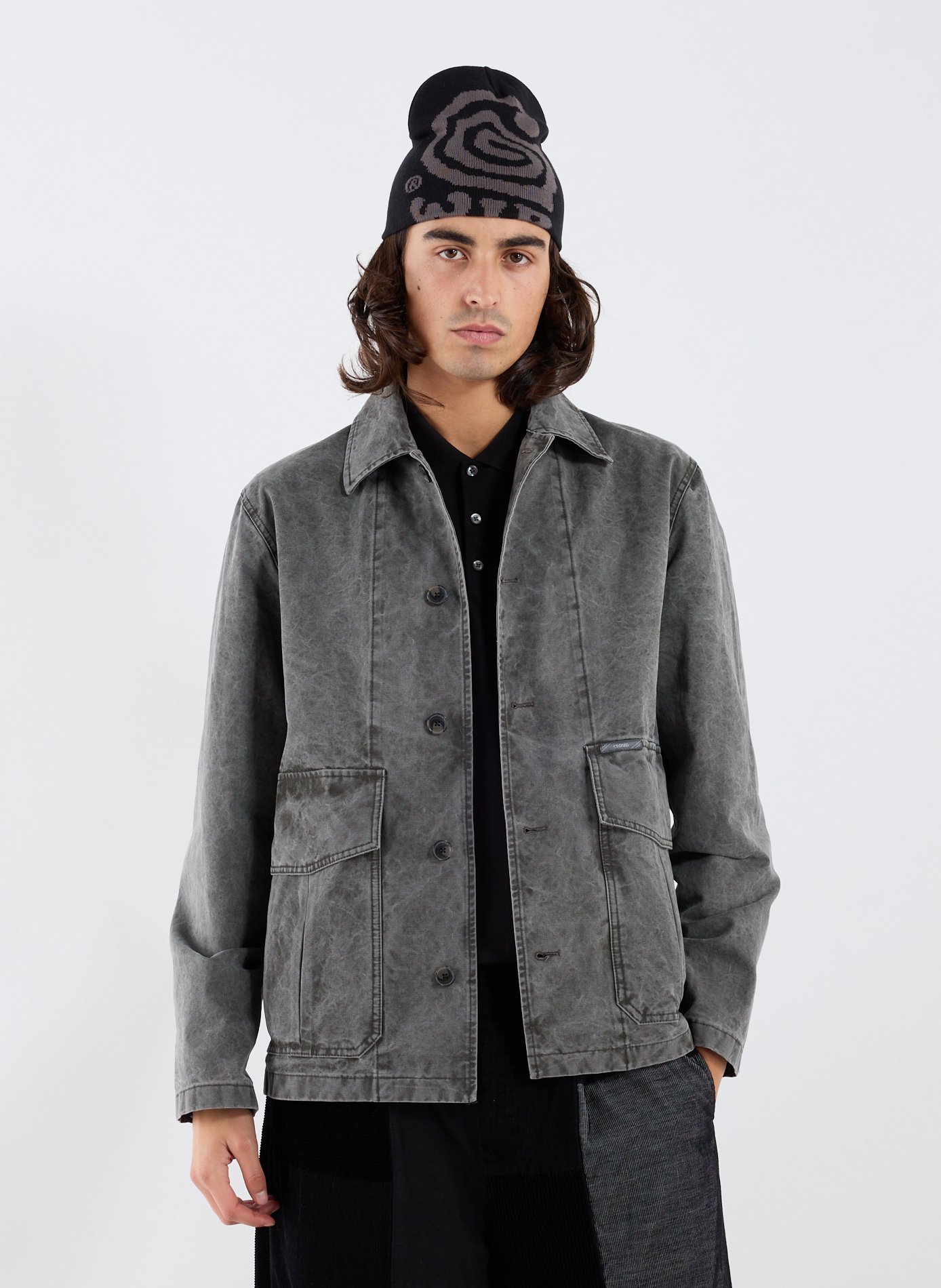 Veste droite en coton CLOSED Gris