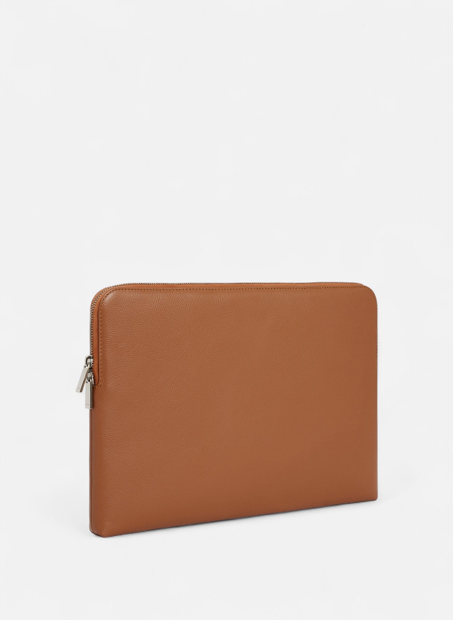 Pochette ordinateur 14" en cuir grainé LE TANNEUR Marron