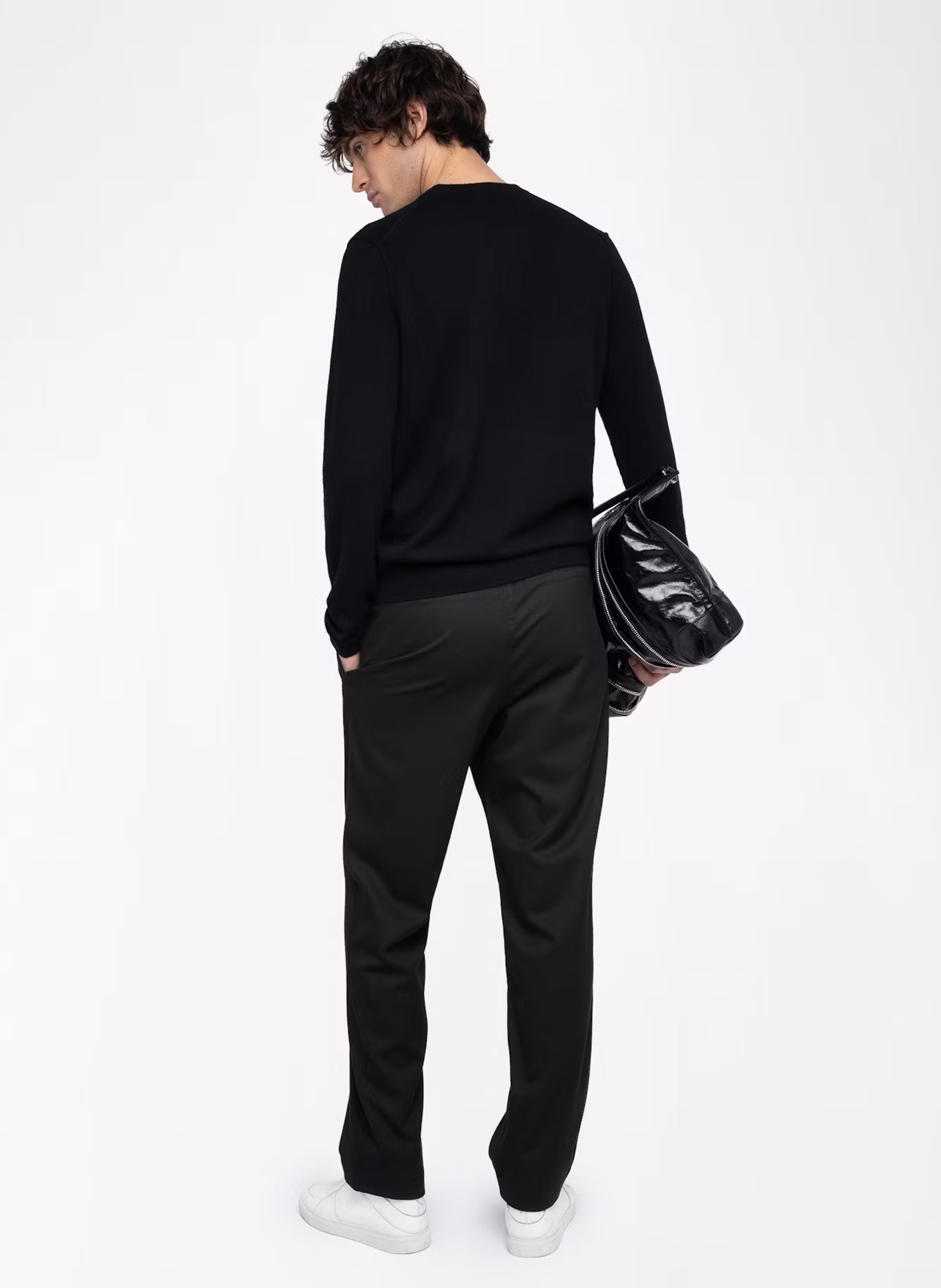 Pull droit col rond en laine et cachemire kennedy ZADIG&VOLTAIRE Noir