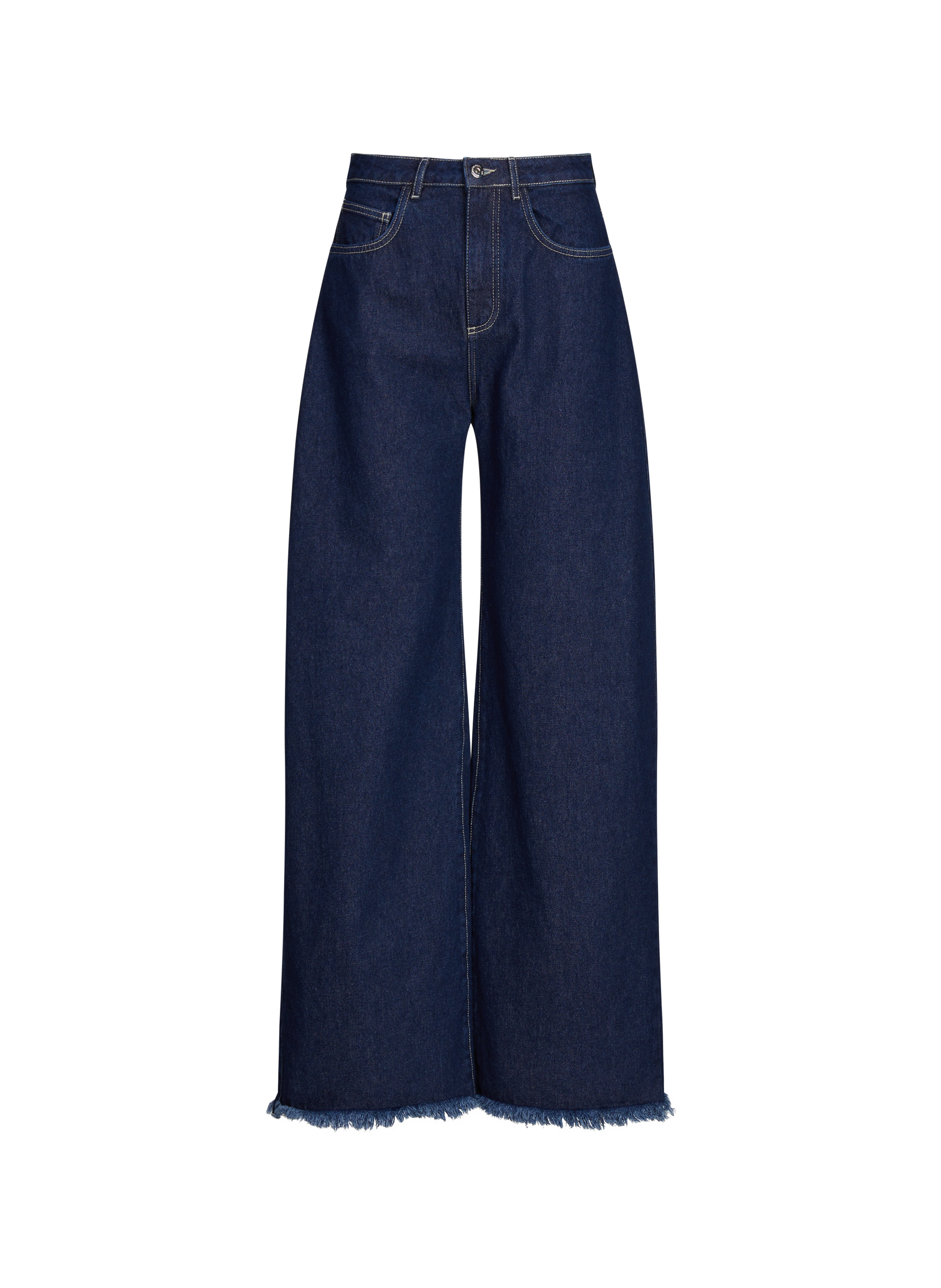 MARQUES ALMEIDA Jean large effiloché en coton Bleu