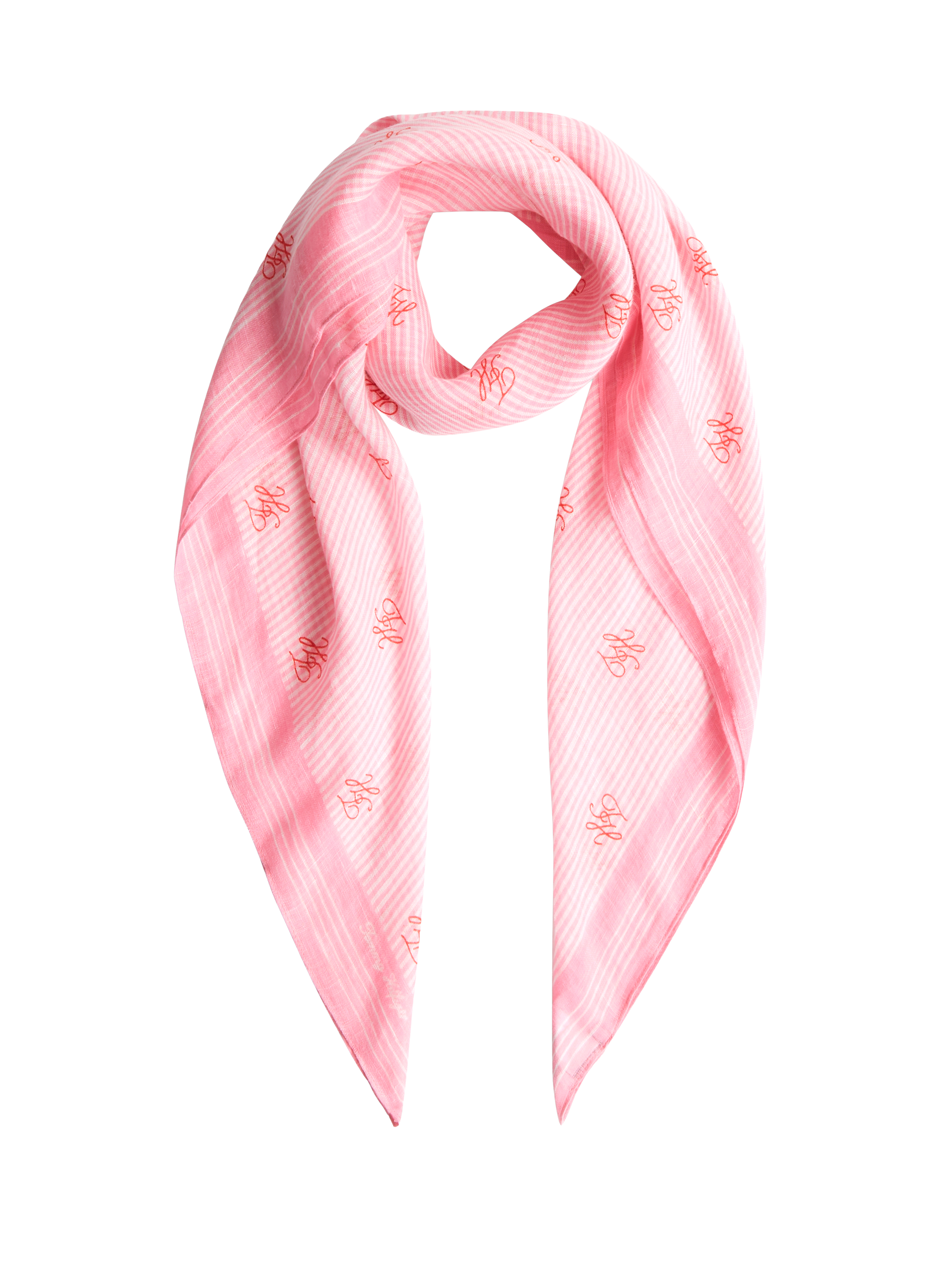 Embroidered linen scarf TOMMY HILFIGER Pink