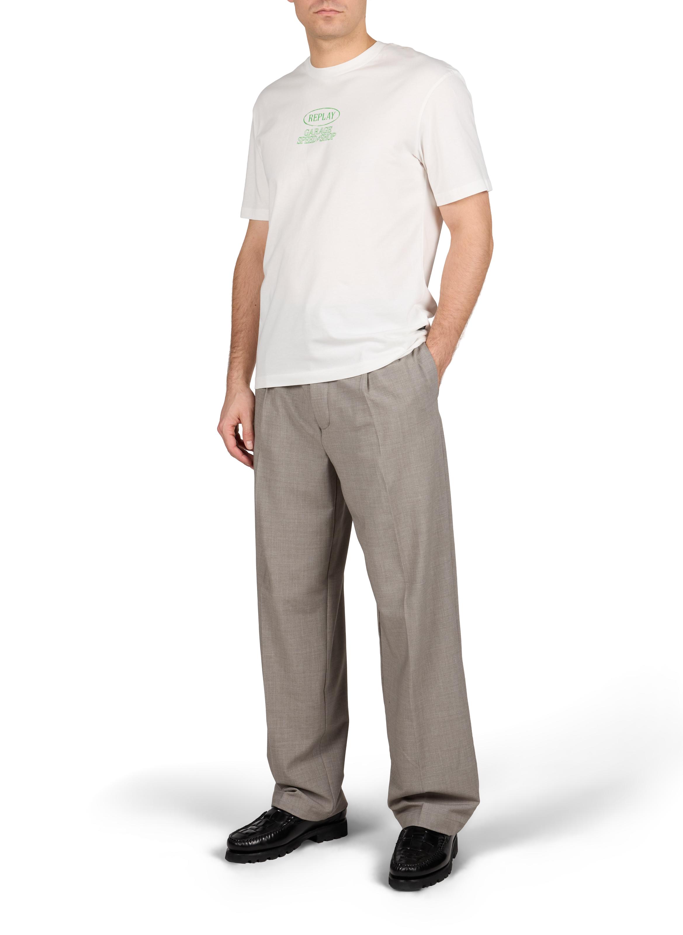 Pantalon fluide uni REPLAY Marron