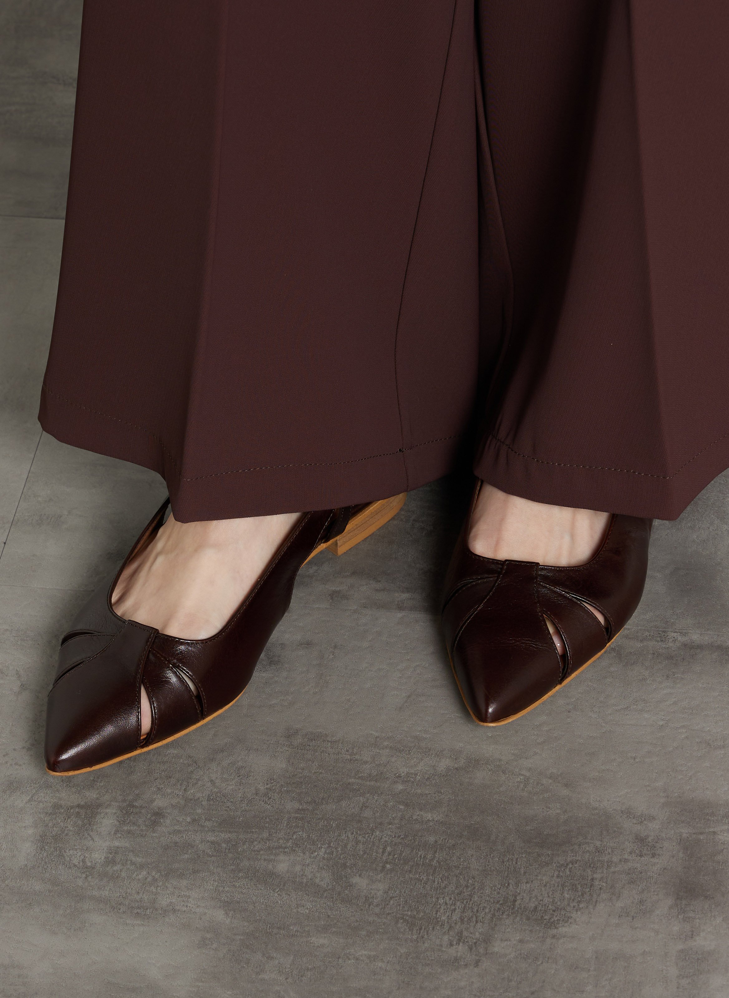 Sandales plates en cuir sofia MAISON 123 Marron