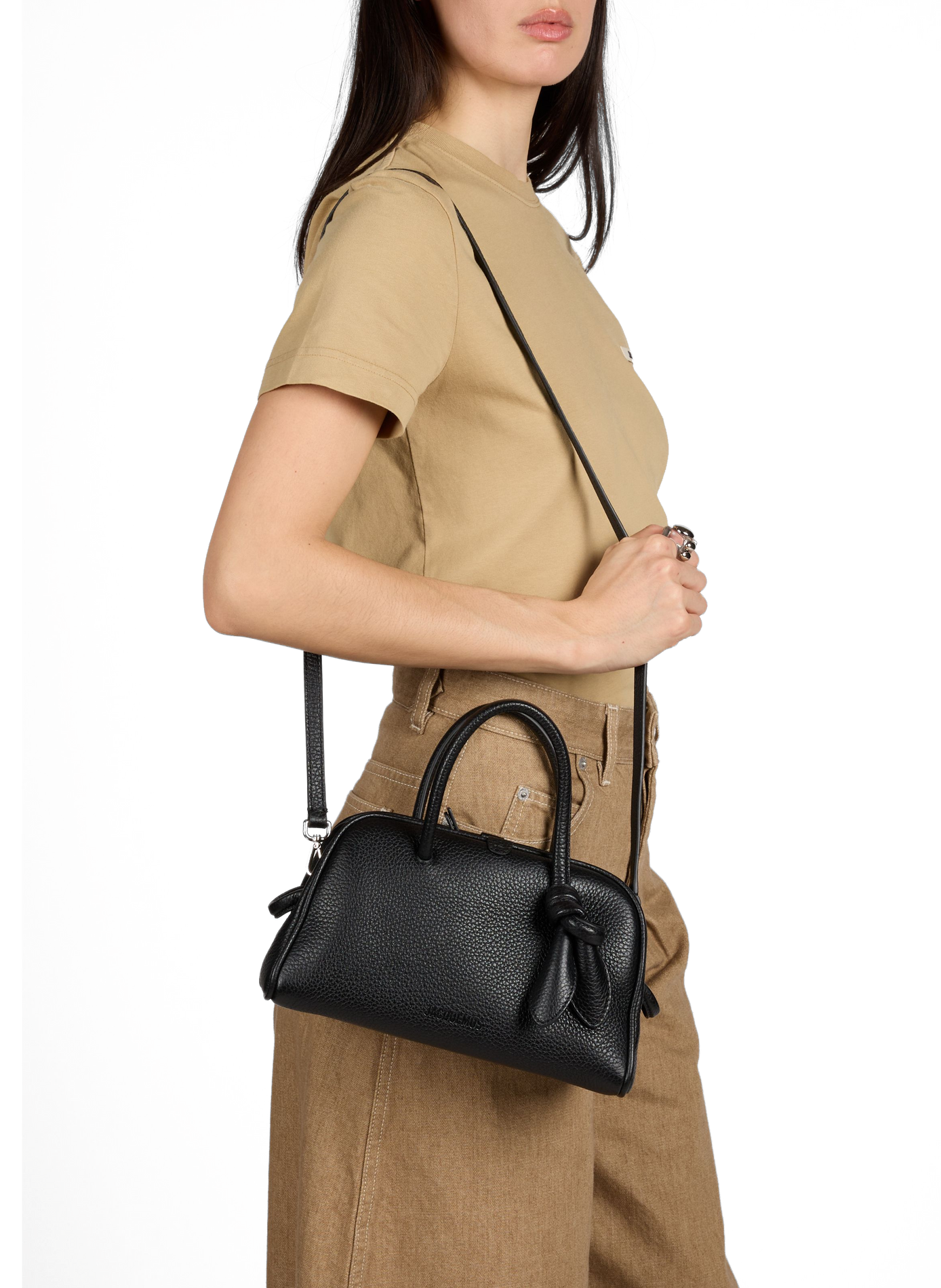 Sac Le Petit Turismo en cuir grainé JACQUEMUS Noir