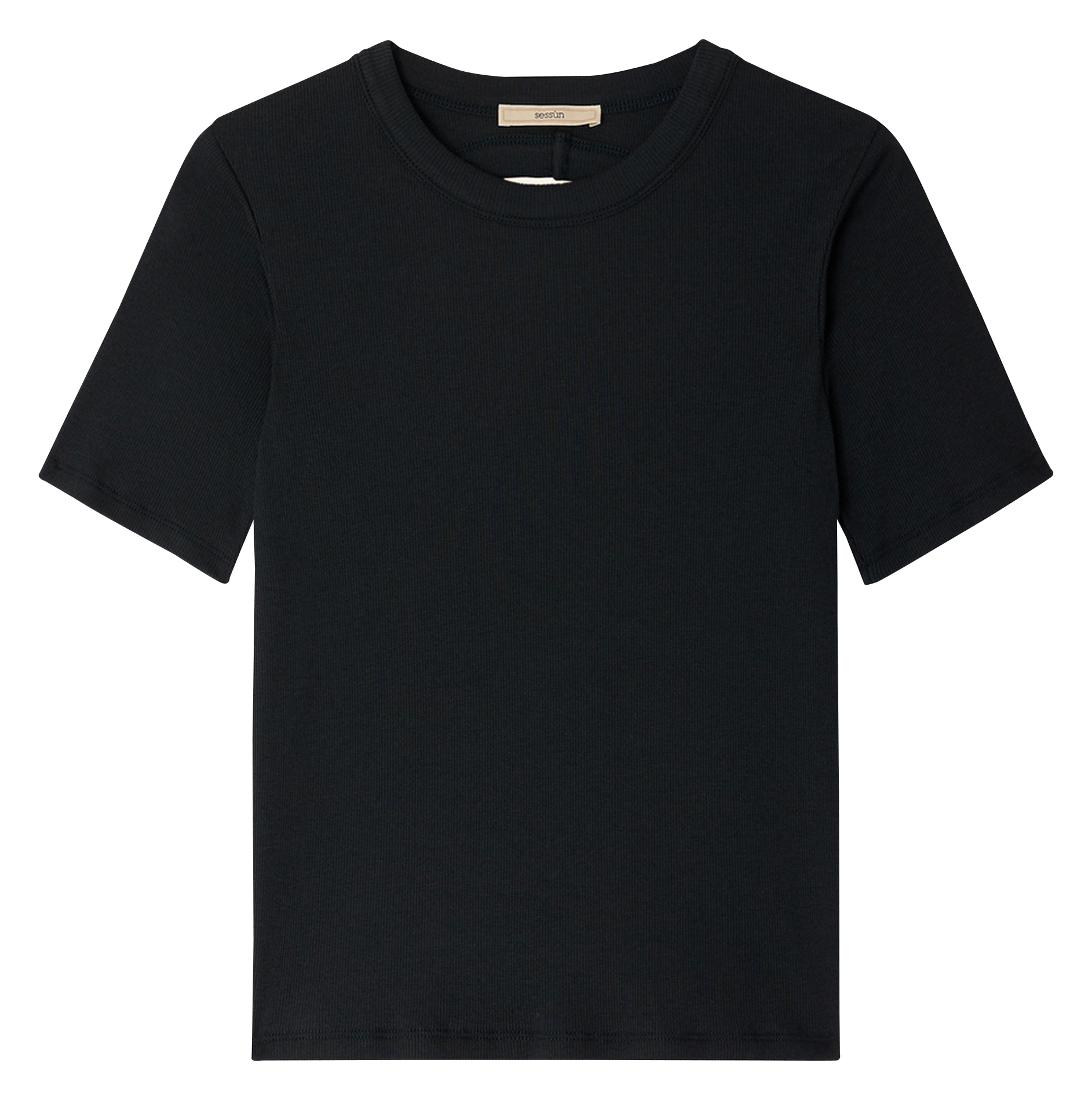 Tee-shirt col rond en coton jahara SESSUN Noir