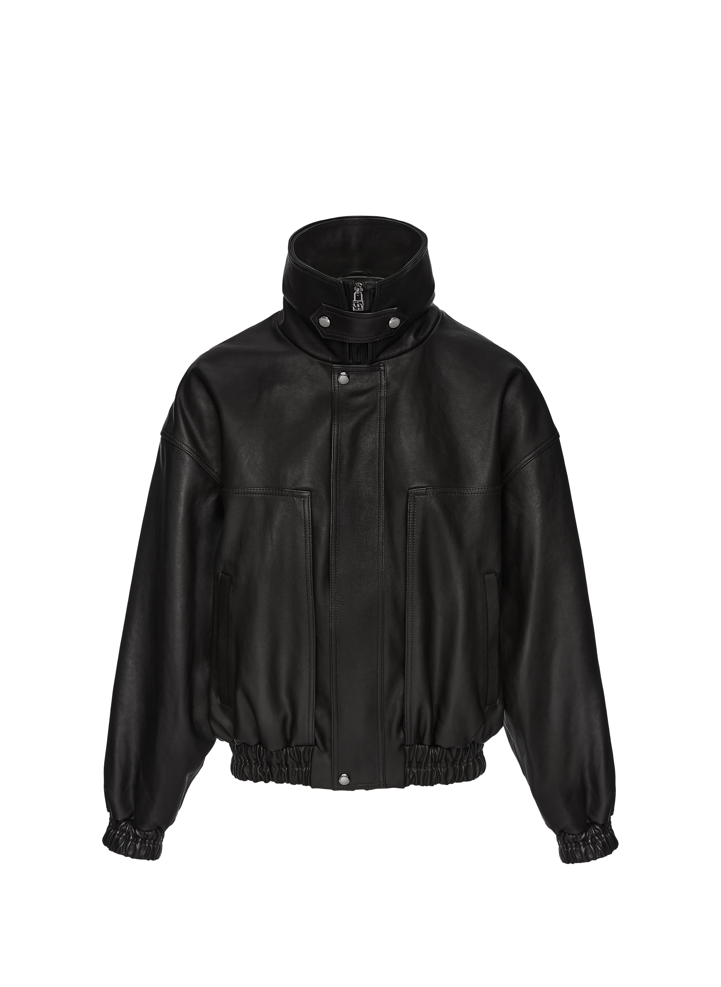 Double-collar sheepskin leather jacket MAGDA BUTRYM Black
