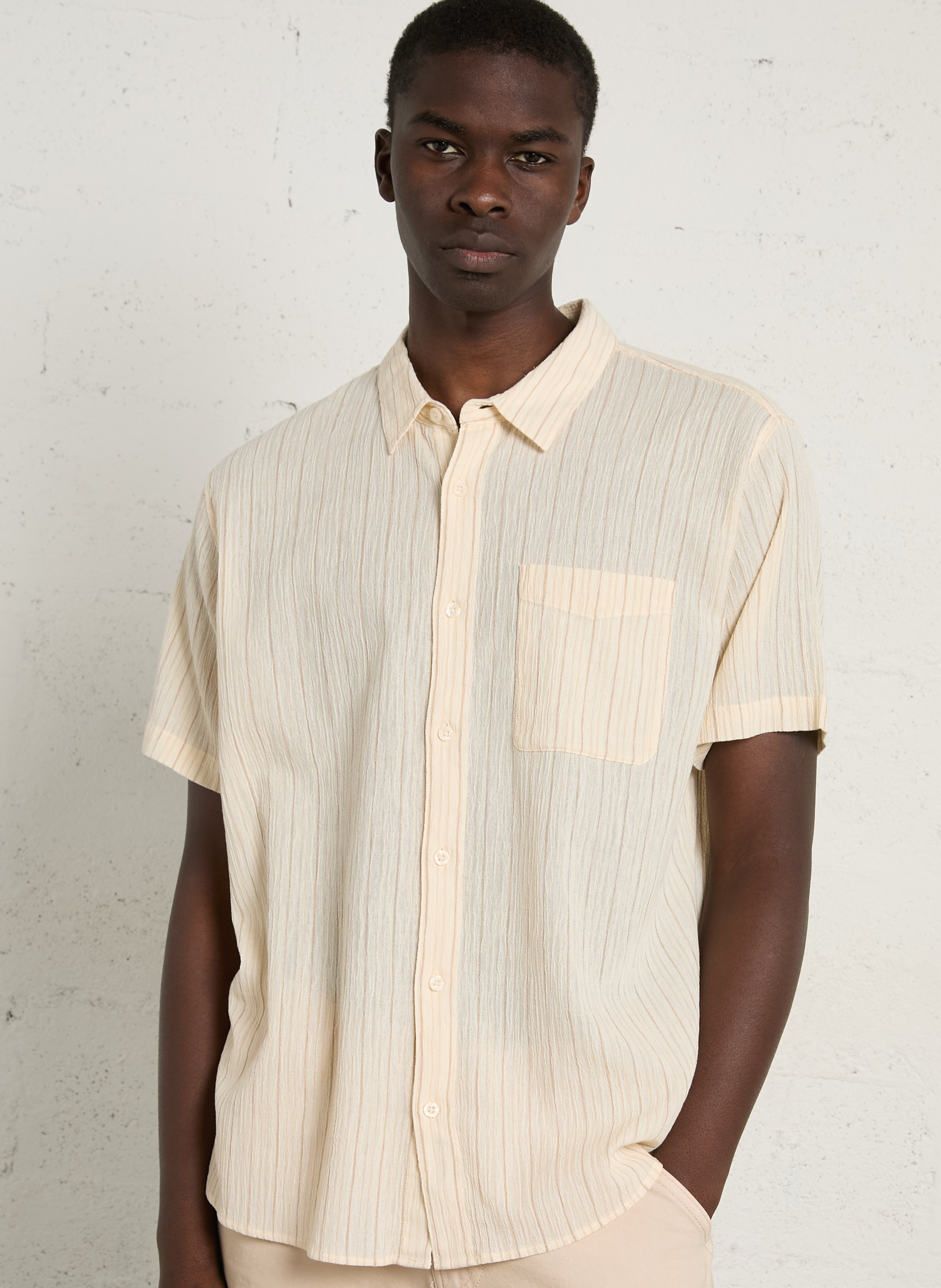 Chemise droite col classique en coton bio PATAGONIA Beige