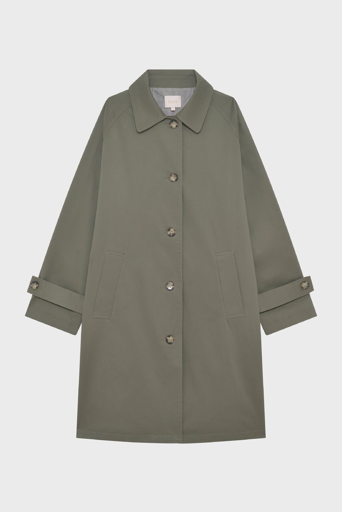 Trench droit en coton - domitille PABLO Vert