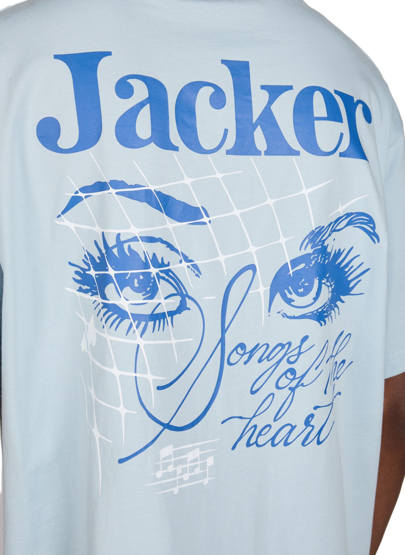 T-shirt droit imprimé en coton JACKER. Bleu