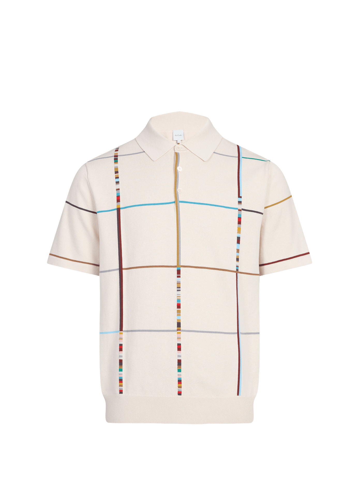 Polo manches courtes à carreaux en coton PAUL SMITH Beige