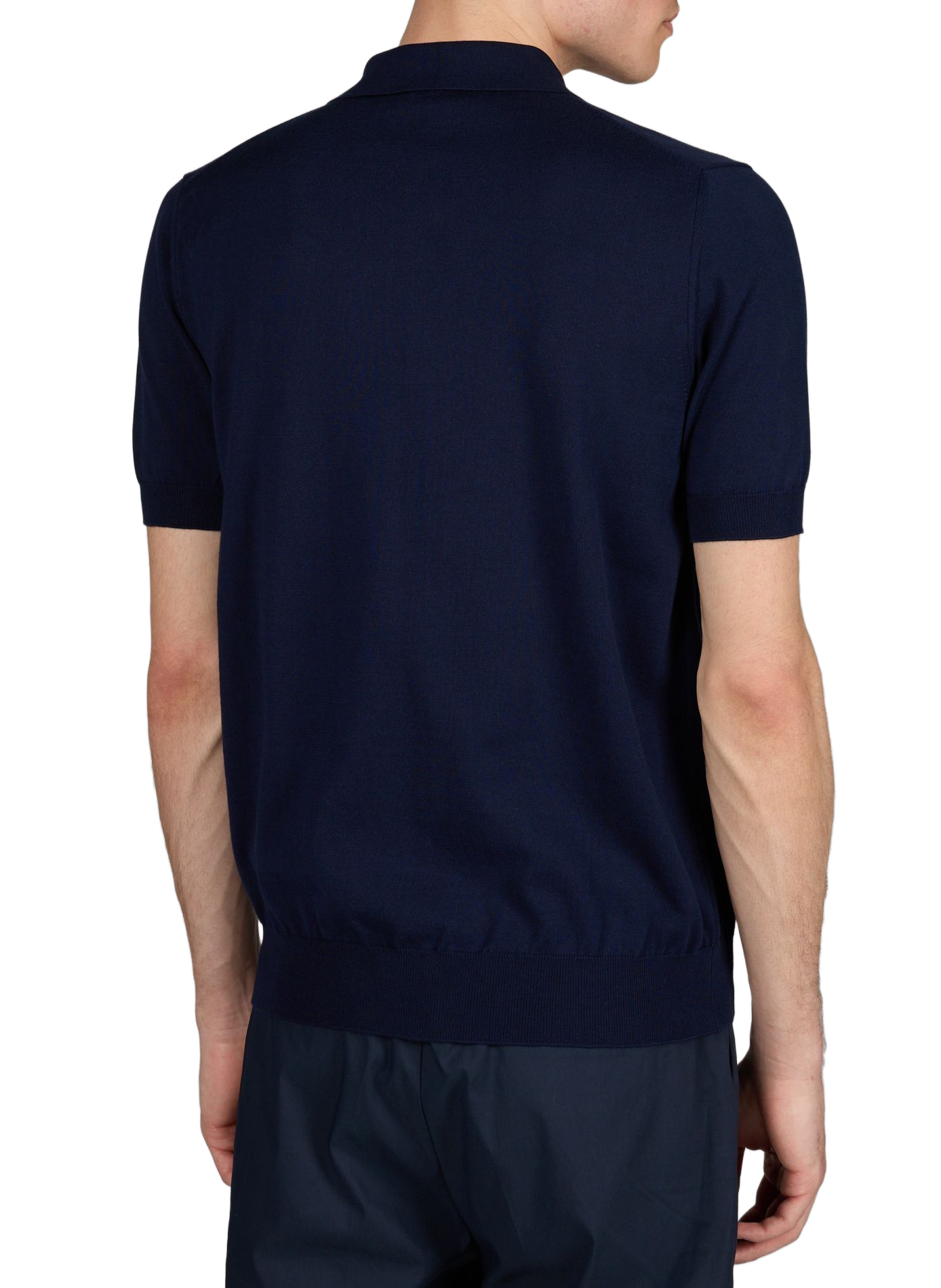 Short-sleeved polo in lightweight cotton knit K-WAY Blue