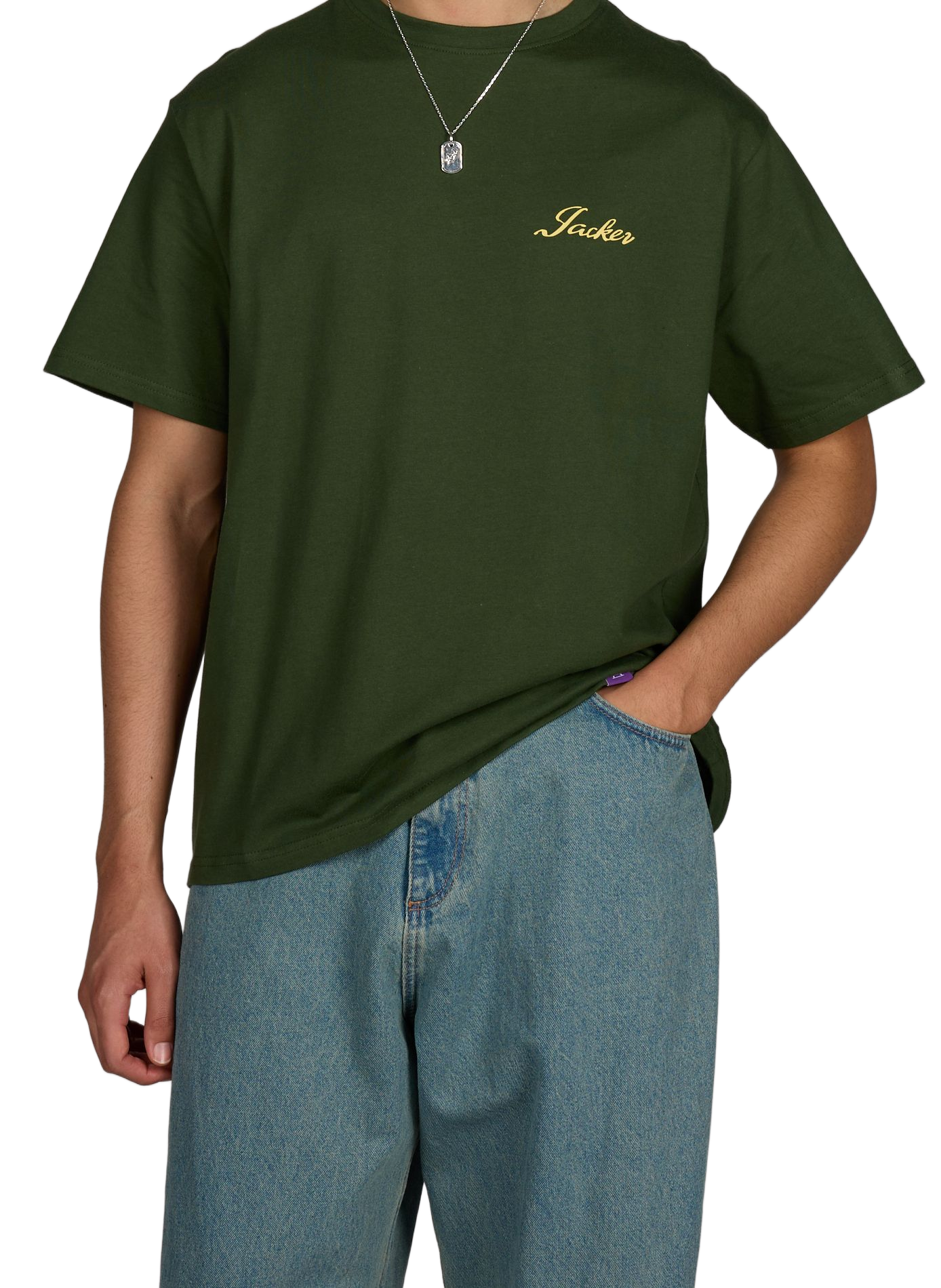 Maglietta stampata in cotone JACKER. Verde