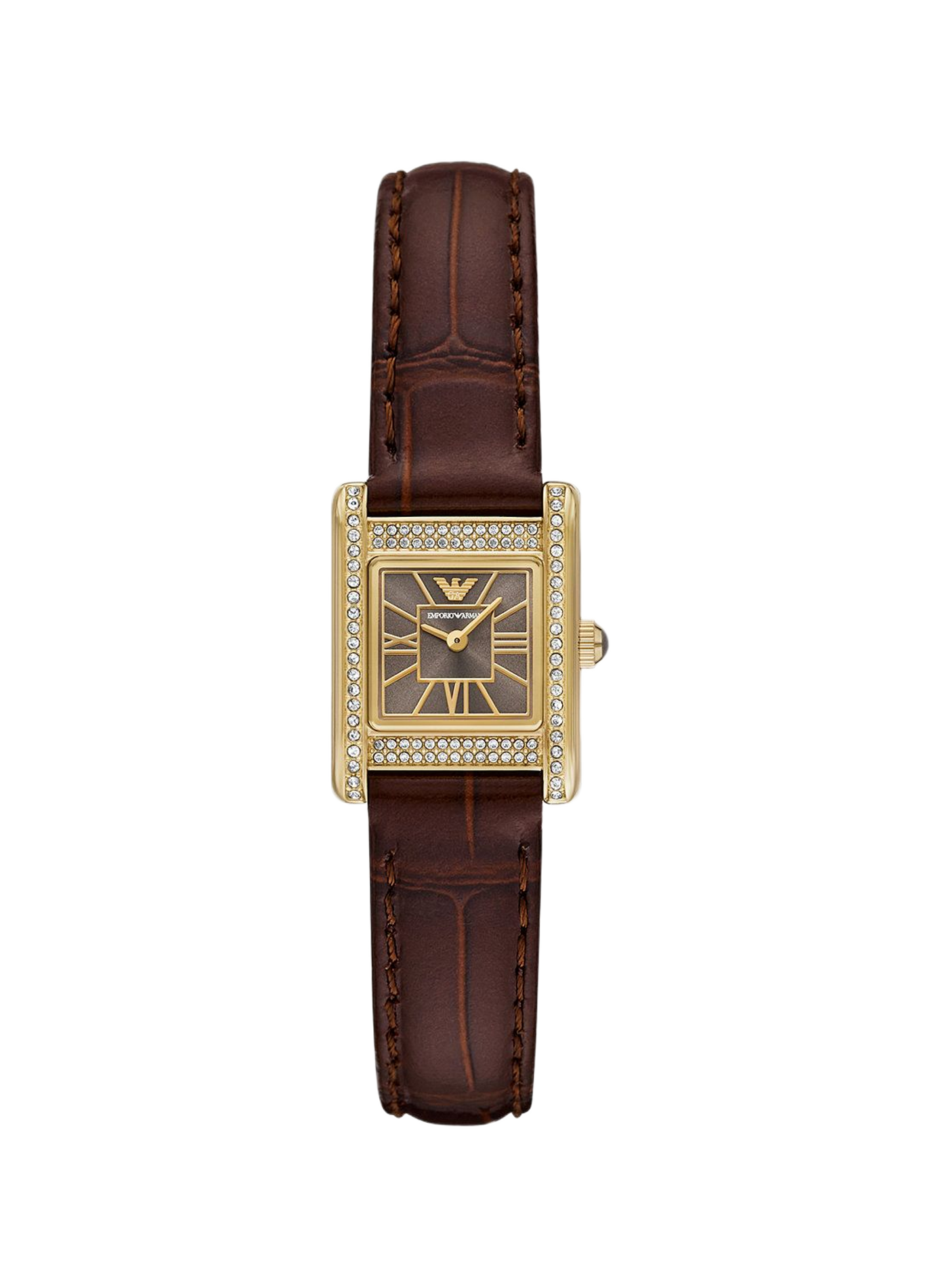 Montre quartz en cuir ARMANI MONTRES Marron