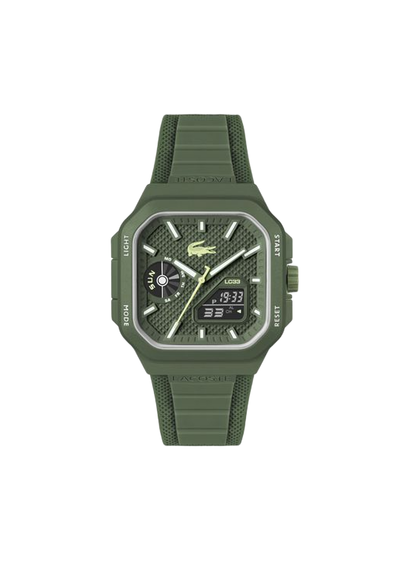 Montre quartz LC33 Square en silicone LACOSTE MONTRES Vert