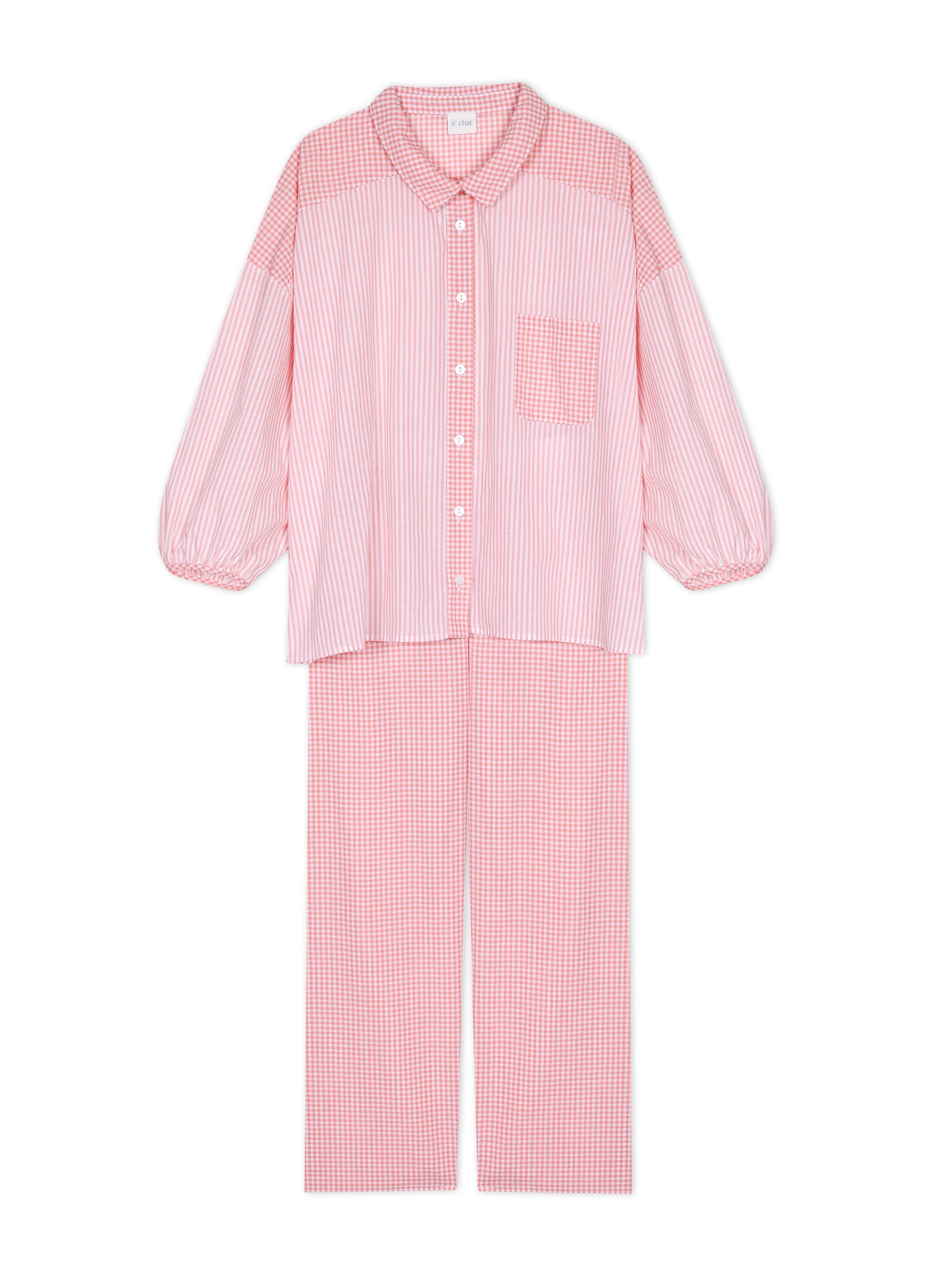 Pyjama boutonné en coton patio 206 LE CHAT Multicolore