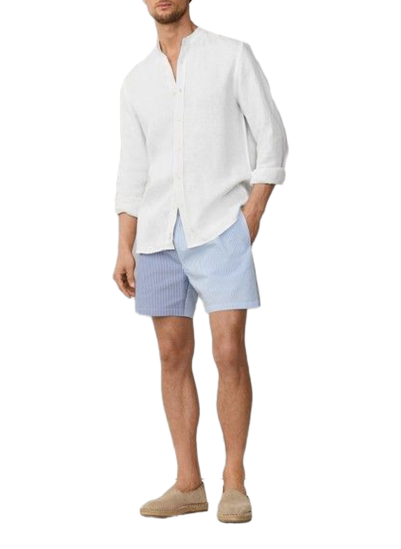 Short da bagno seersucker a blocchi di colore FACONNABLE Blu