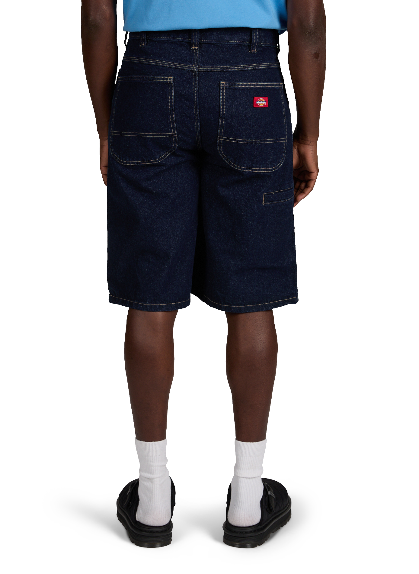 Short droit en denim de coton DICKIES Bleu