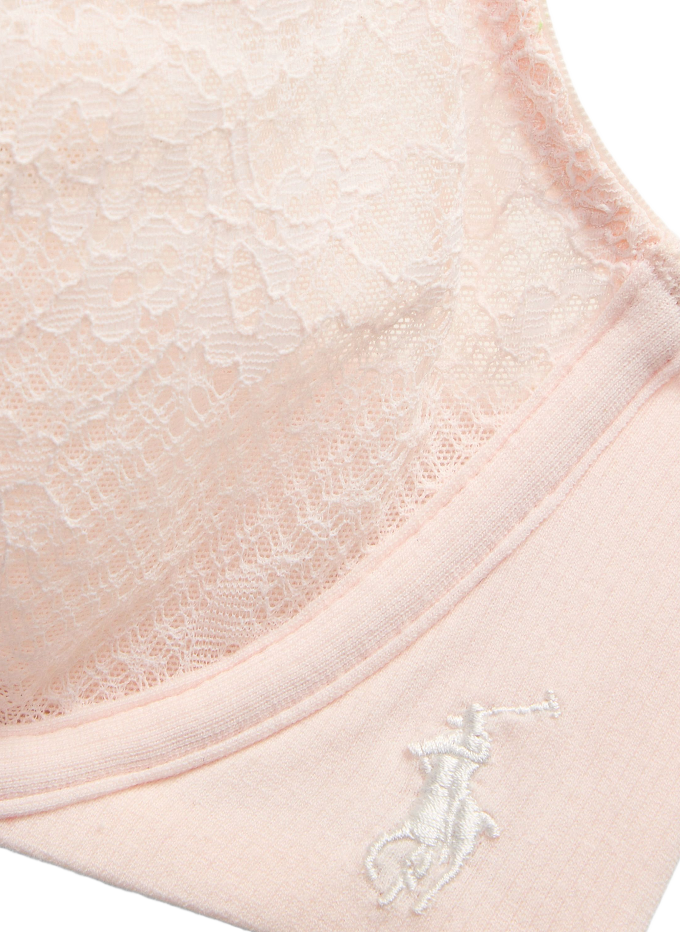 Lace balconette bra in blended cotton POLO RALPH LAUREN Pink