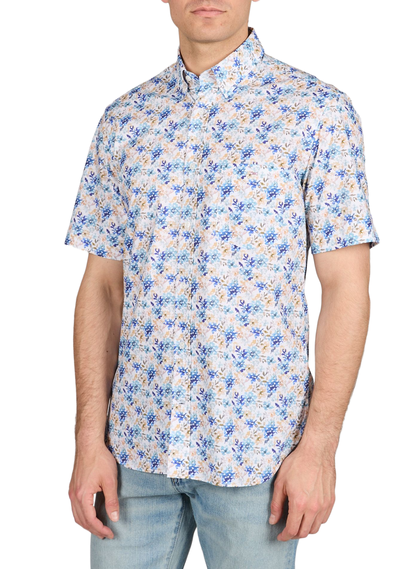 Chemise droite en coton EDEN PARK Bleu