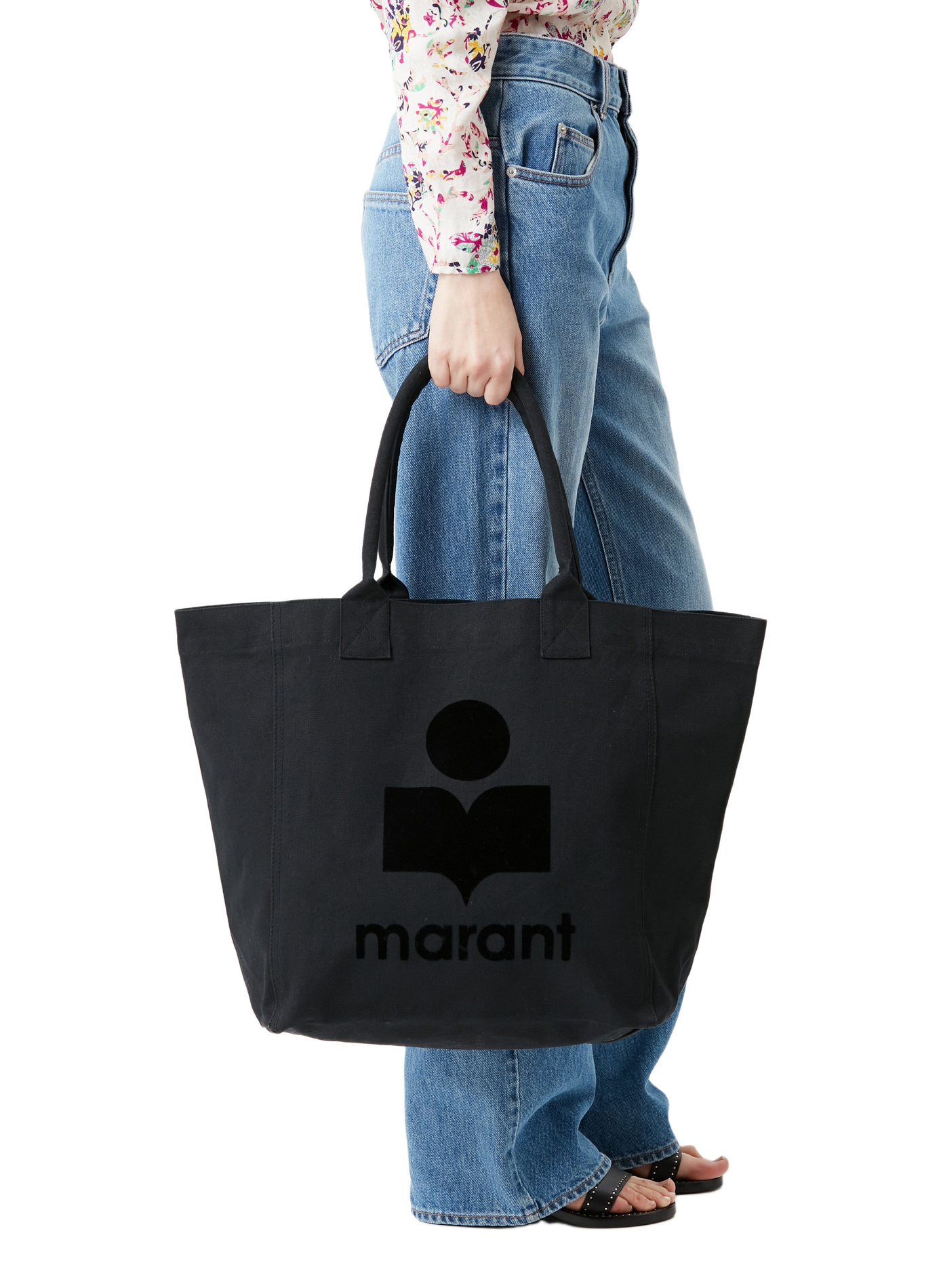 Yenky tote bag in embroidered logo canvas ISABEL MARANT Black