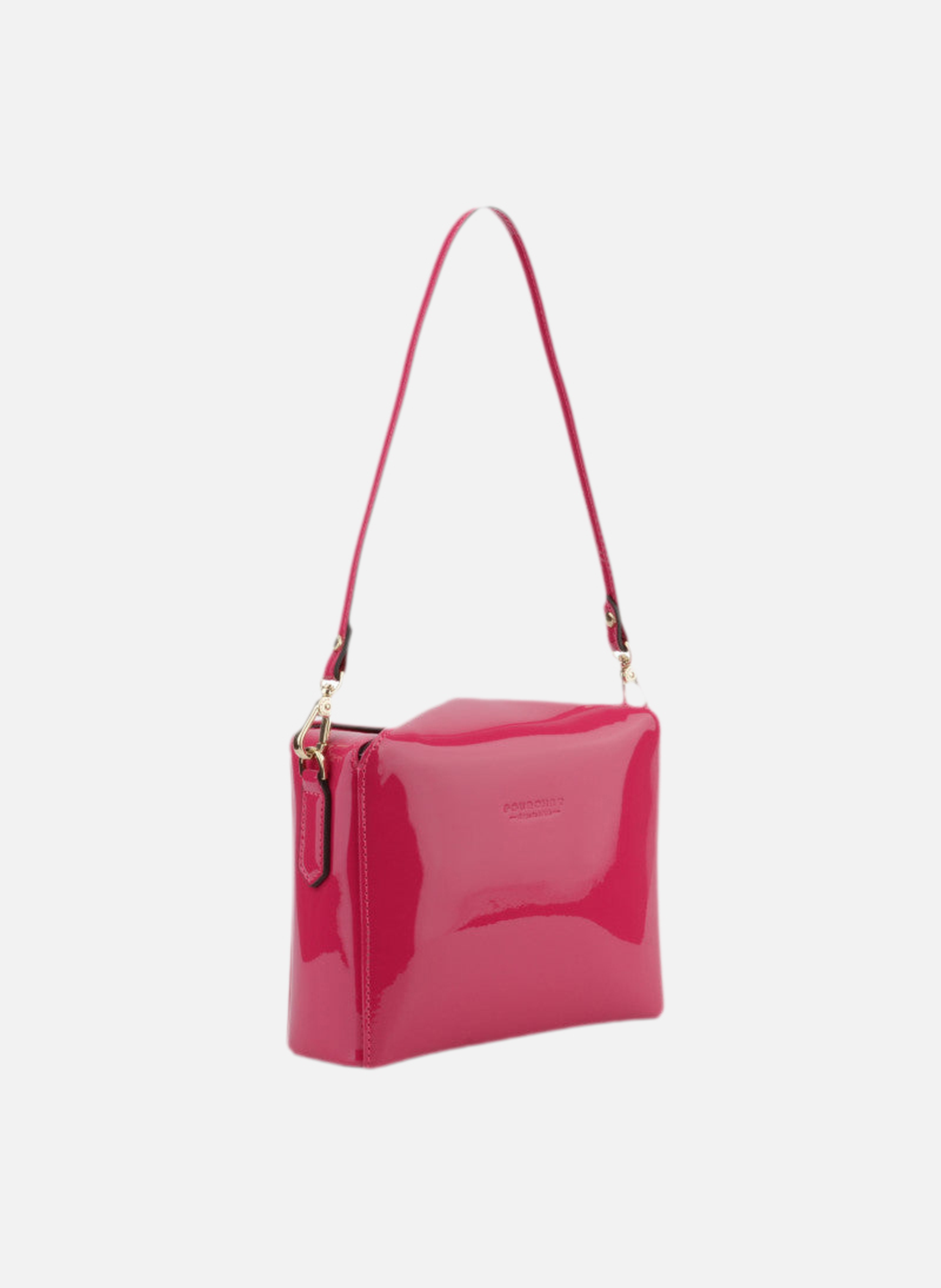 Cassetta vernis | sac porté épaule en cuir de vachette | Rose POURCHET Femme