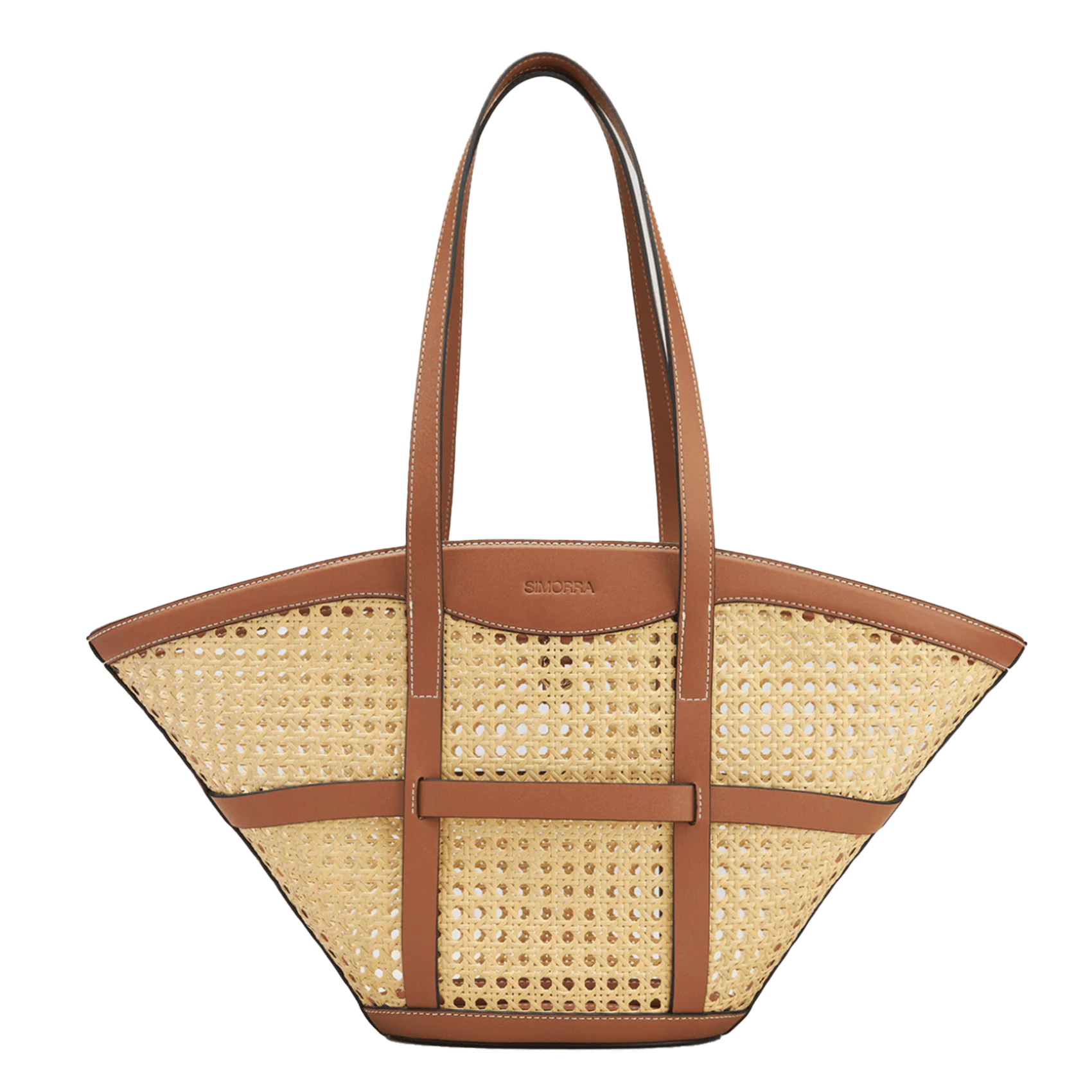 Sac cabas en cuir mélangé siop SIMORRA Marron