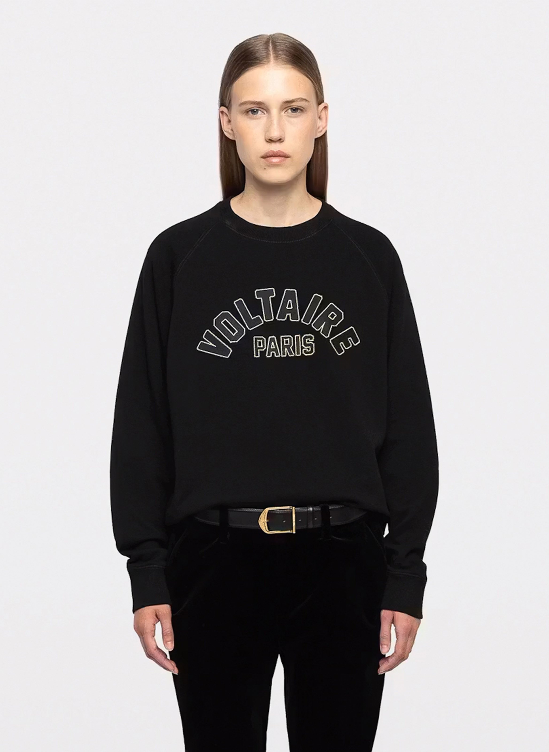 Sweat droit col rond en coton sunca mo voltaire paris ZADIG&VOLTAIRE Noir