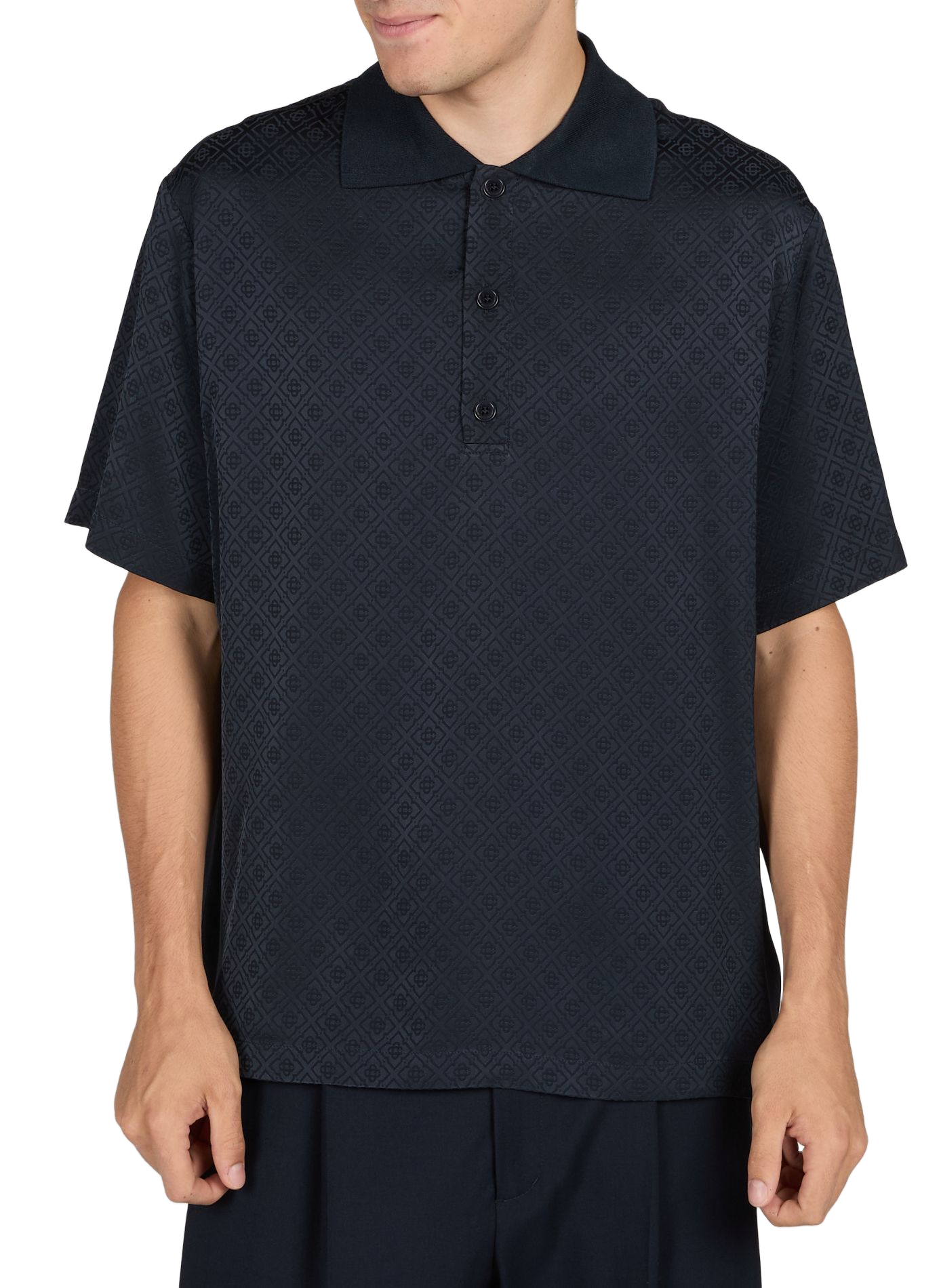Polo mit kurzen Ärmeln und Monogramm CASABLANCA PARIS Blau